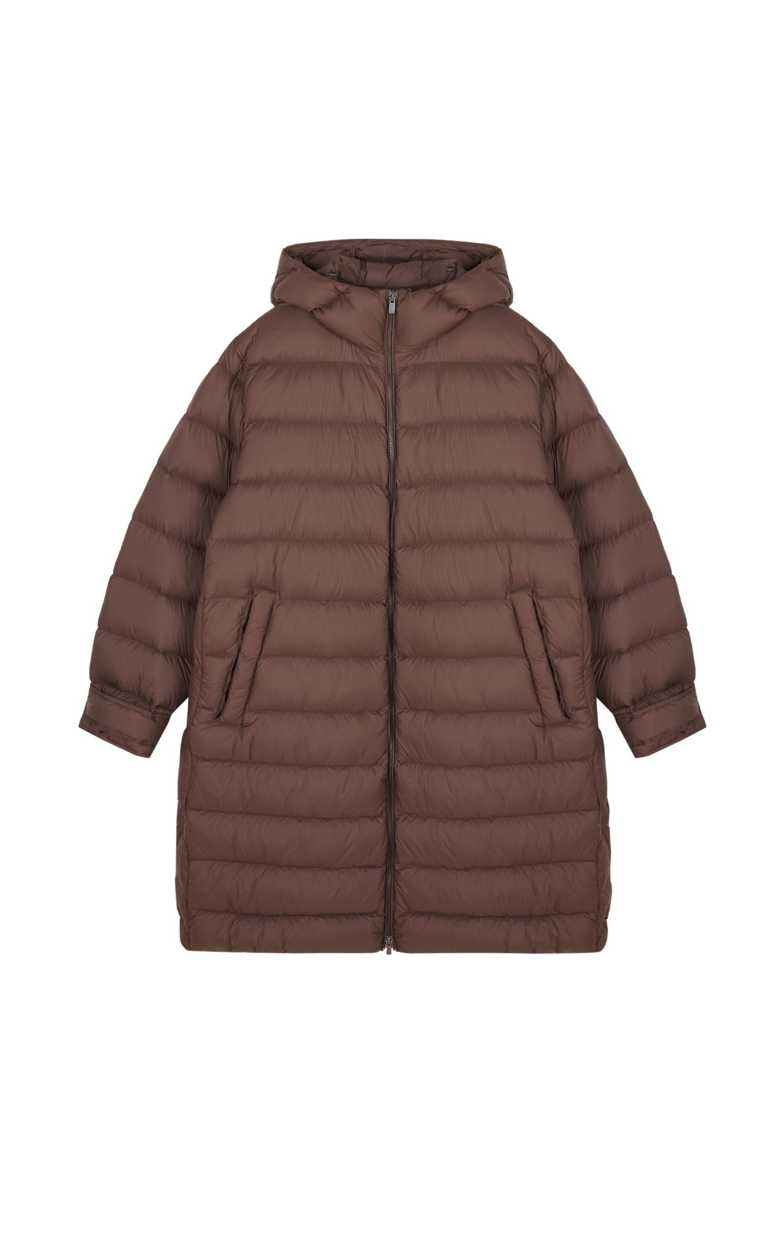 Damen warmer Oversize Daunenmantel mit Seitenschlitzen JNBY