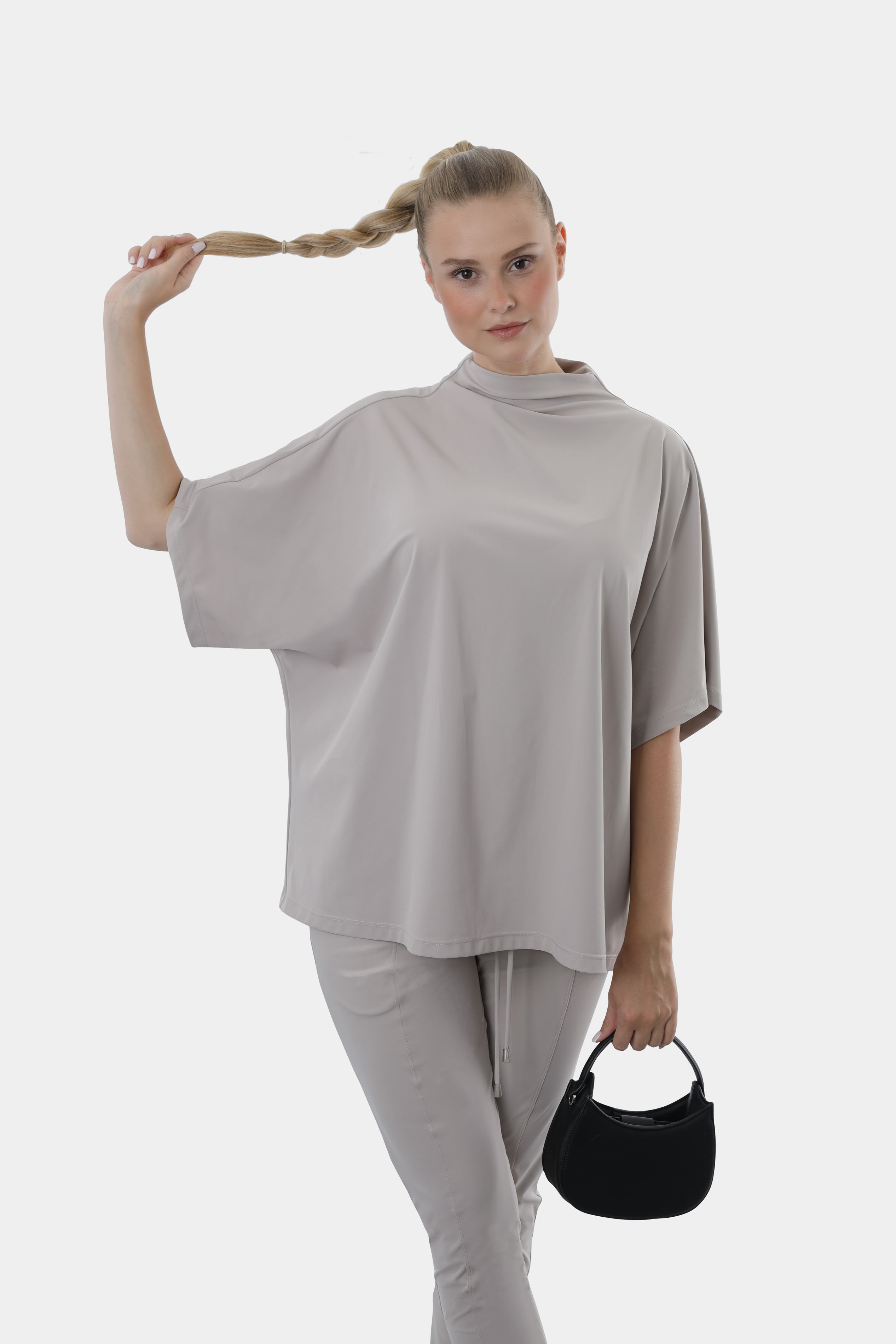 Blouse met vleermuismouwen SAND