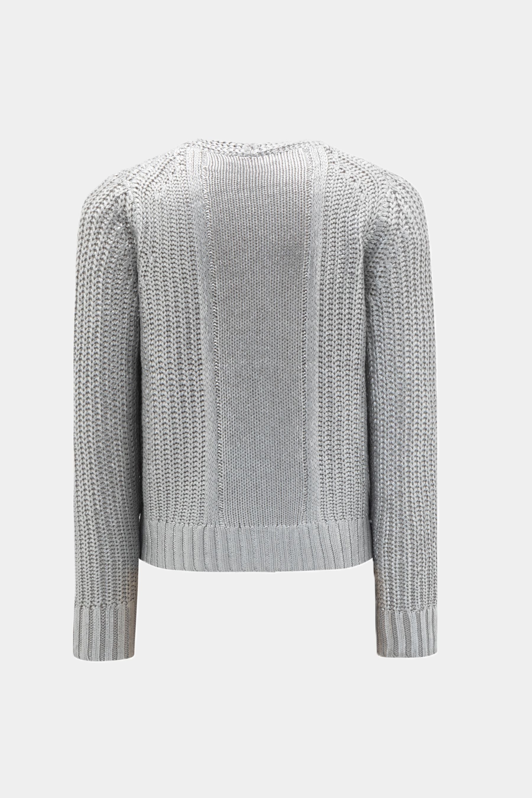Strickpullover LIGHT GREY maschen verzehrt six-o-seven