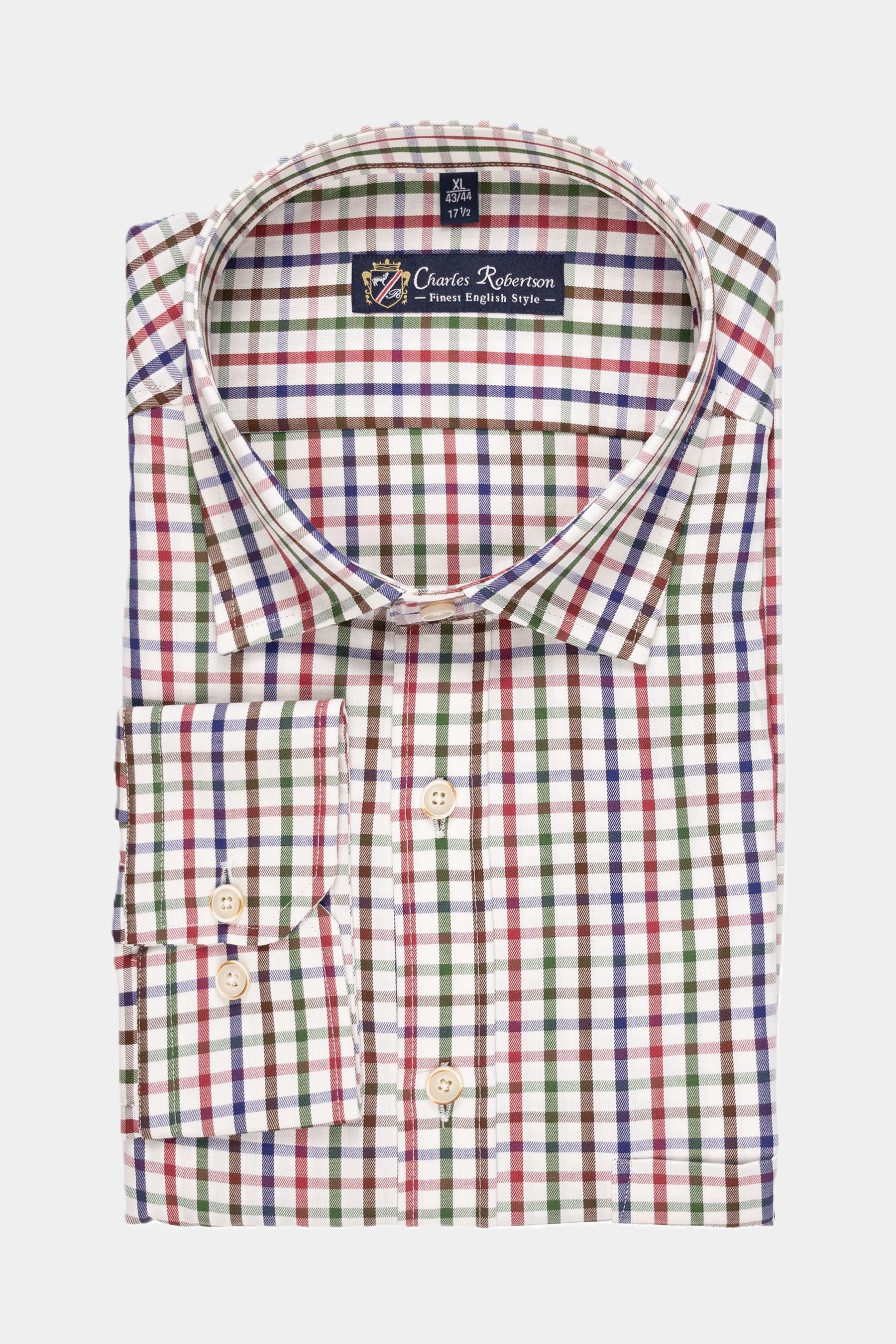 Charles Robertson Chemise à manches longues à carreaux coupe moderne - MULTICOLORE