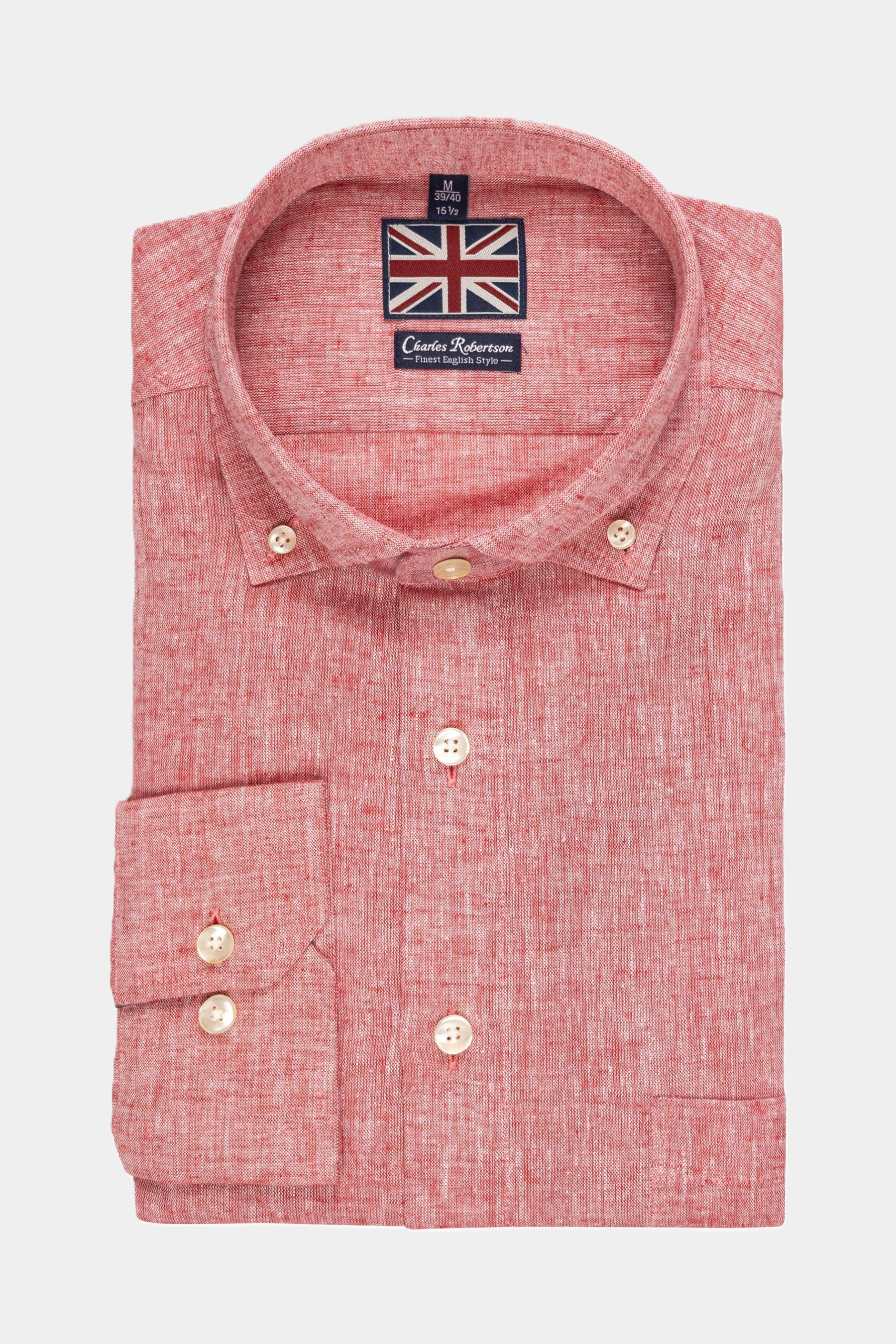 Charles Robertson Chemise homme manches longues Modern-Fit - LIGHT RED