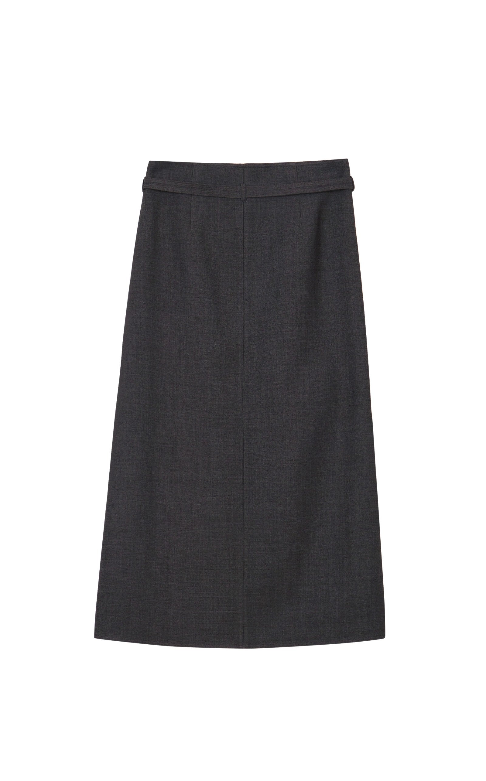 Damen A-Line Rock mit angenähtem Gürtel & asymmetrischer Länge LESS