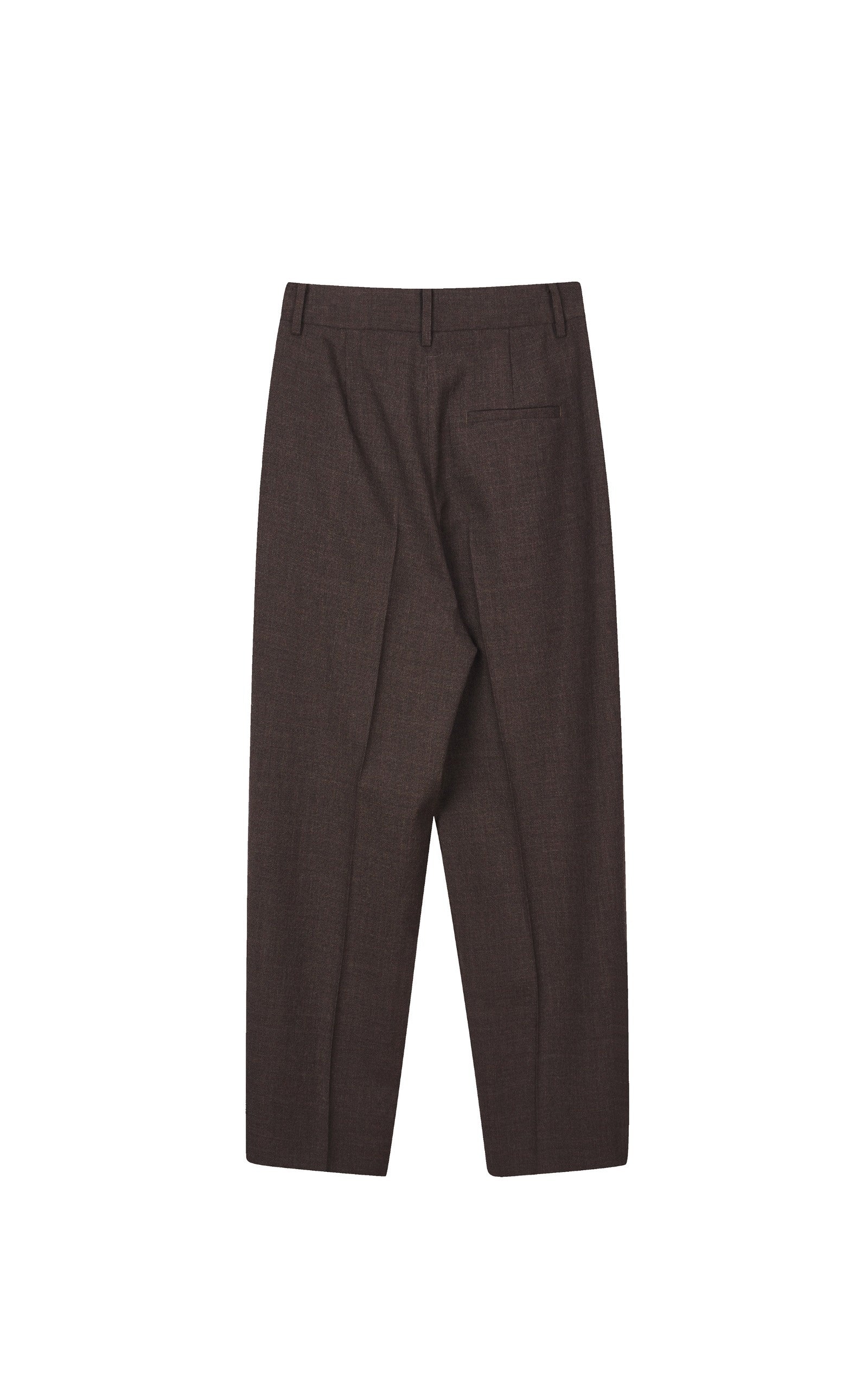 Damen lockere Anzug Wollhose mit Bügelfalte Braun LESS