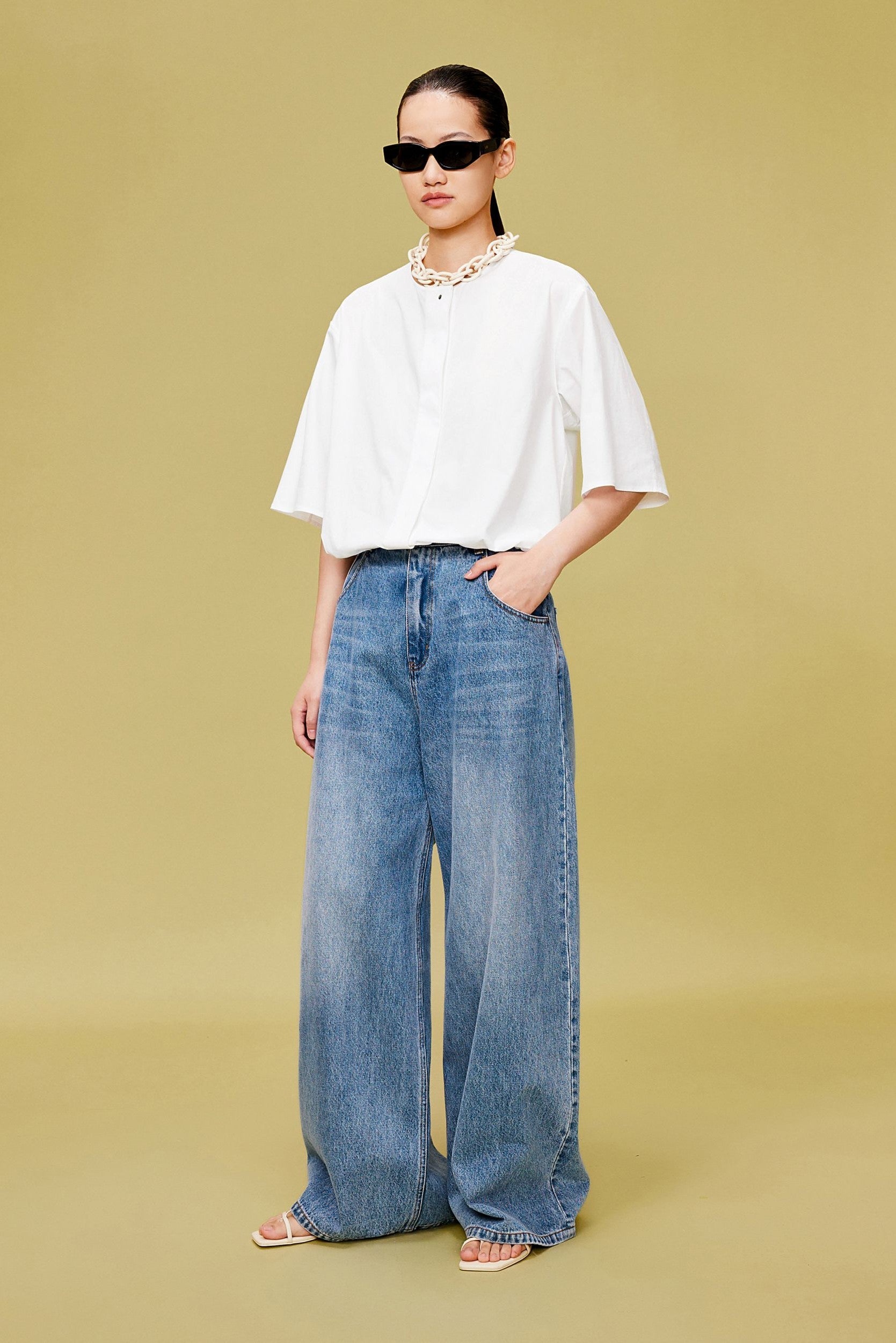 Blusa de manga corta BLANCA