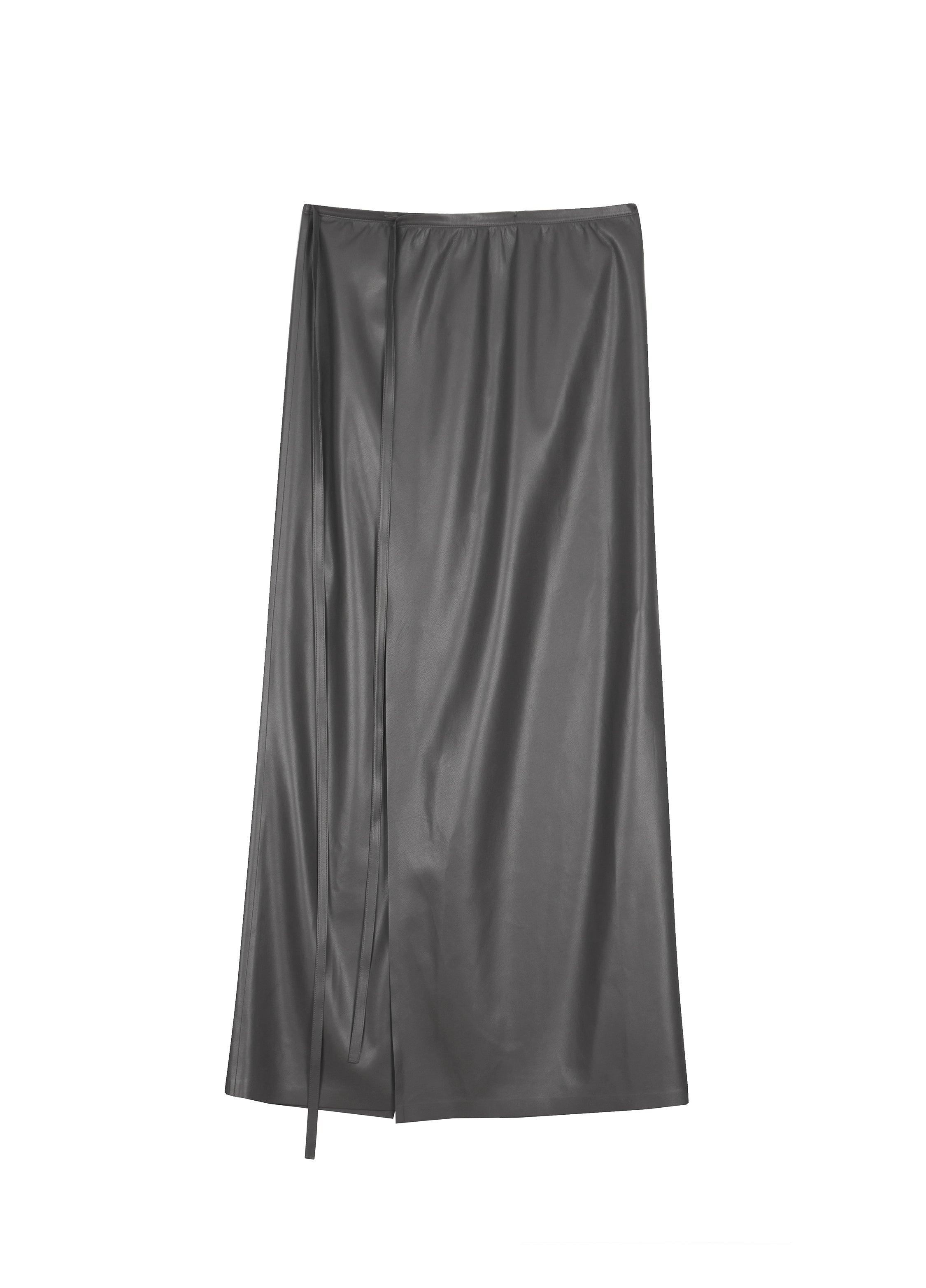 Damen Regular Rock mit Knopfleiste und Rückenschlitz Grau LESS