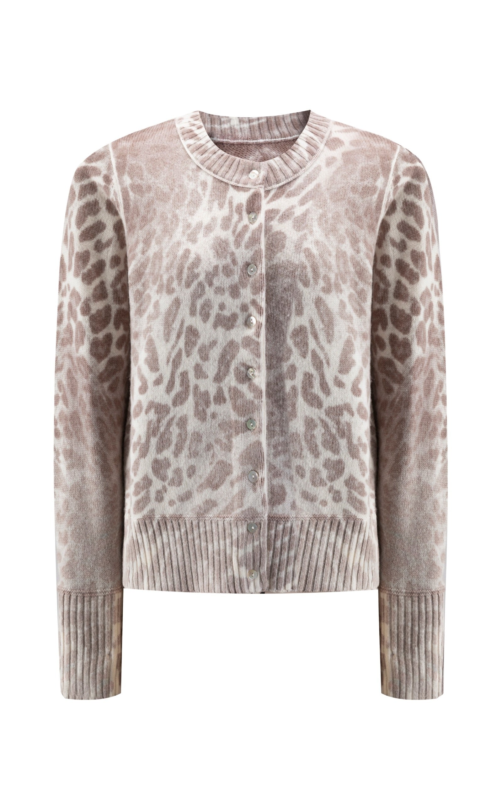 Damen Regular Strickjacke mit Inside-out Leoprint six-o-seven