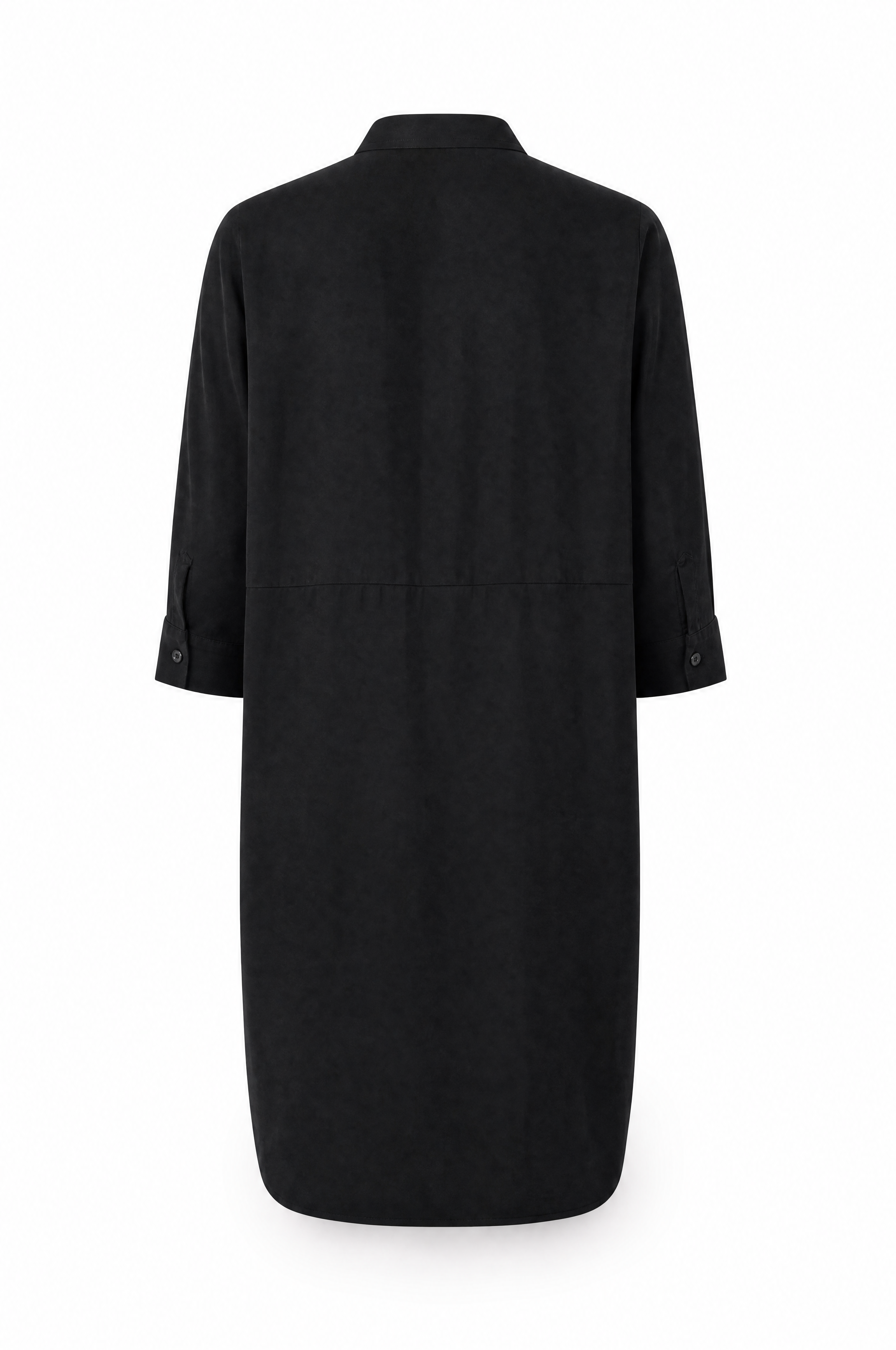 Nadine H moderne linnenjurk met kraag in BLACK