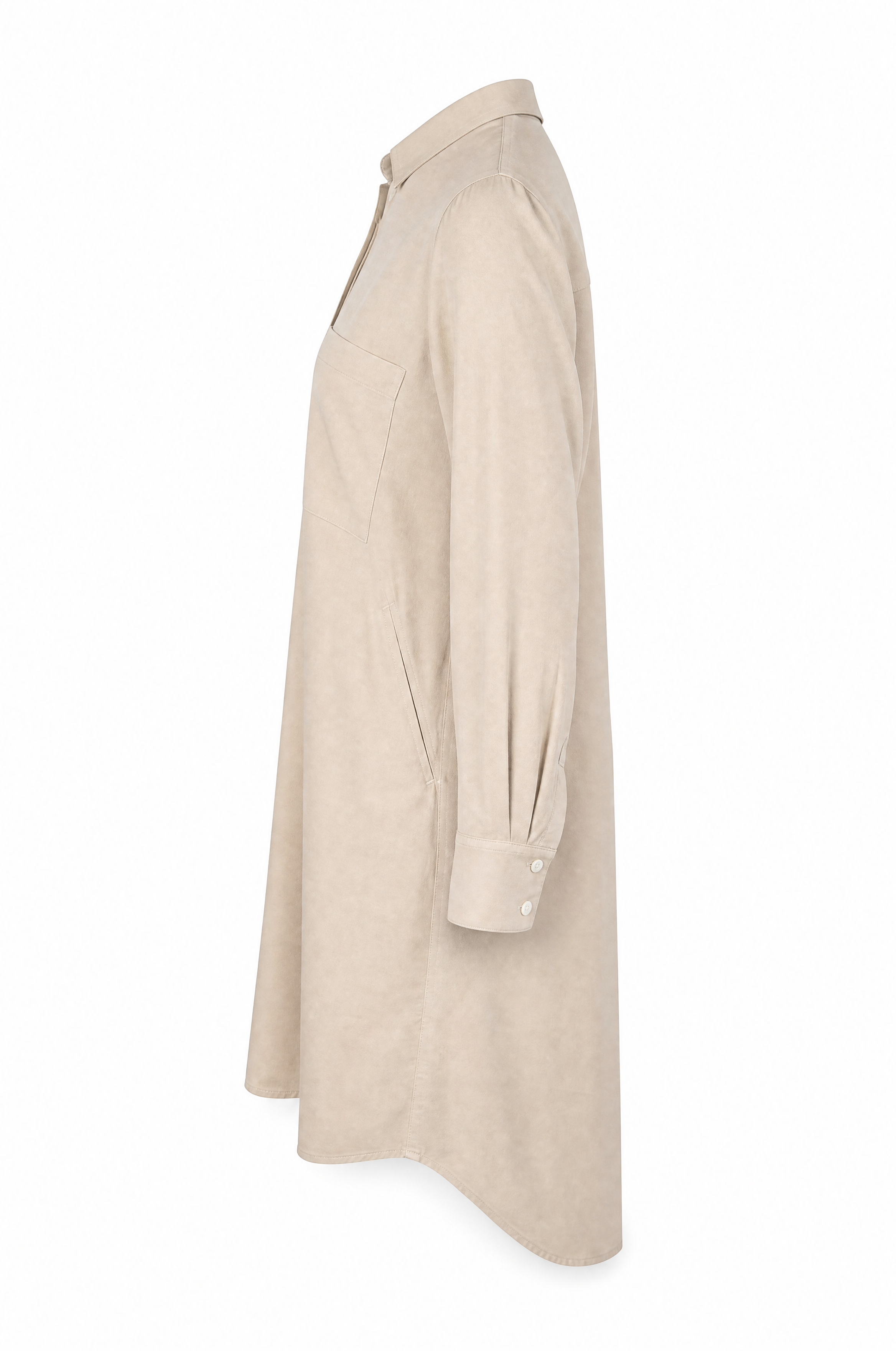 Nadine H robe d'été légère en lin avec patte de boutonnage et col en SABLE