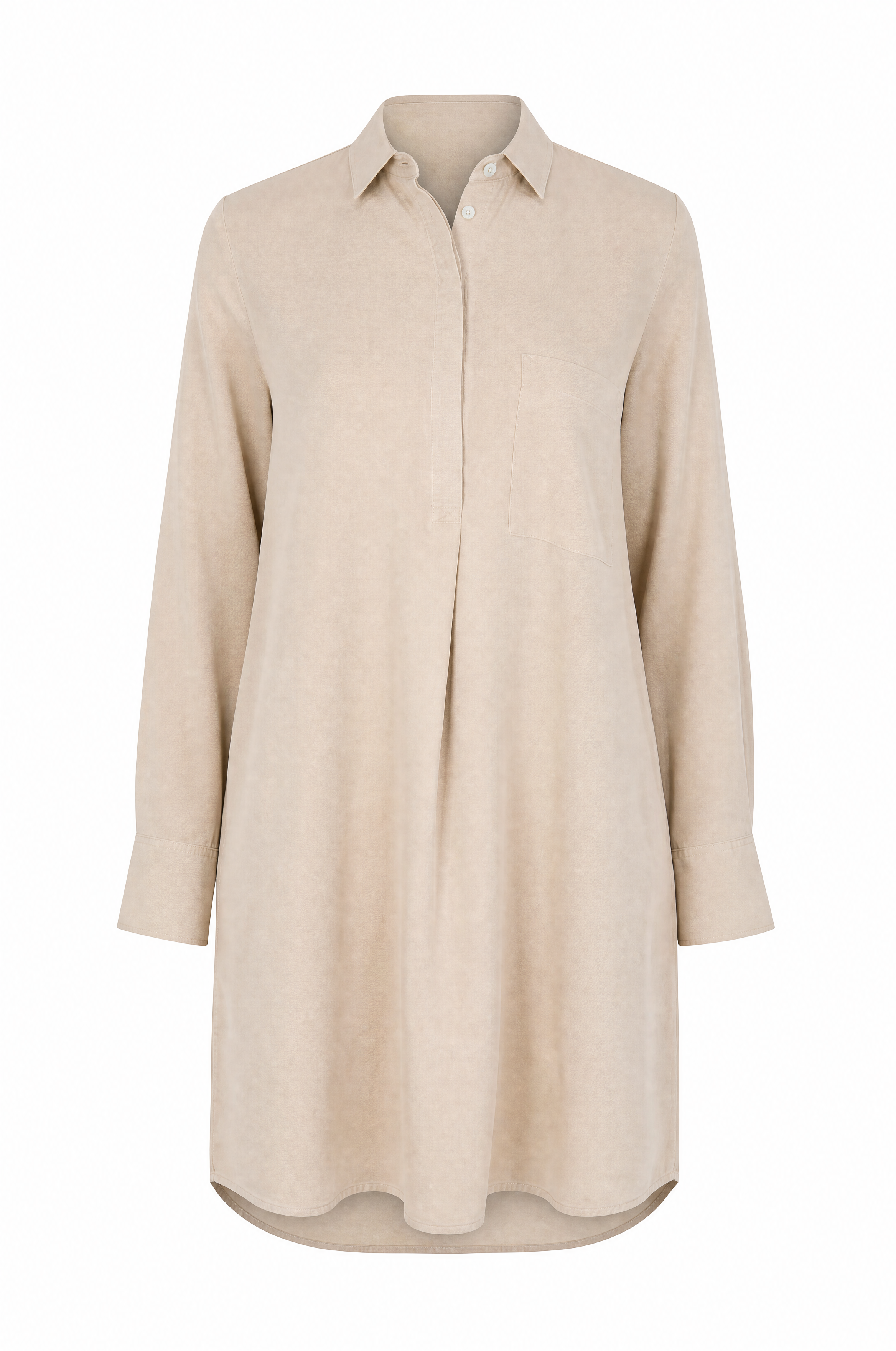 Nadine H robe d'été légère en lin avec patte de boutonnage et col en SABLE