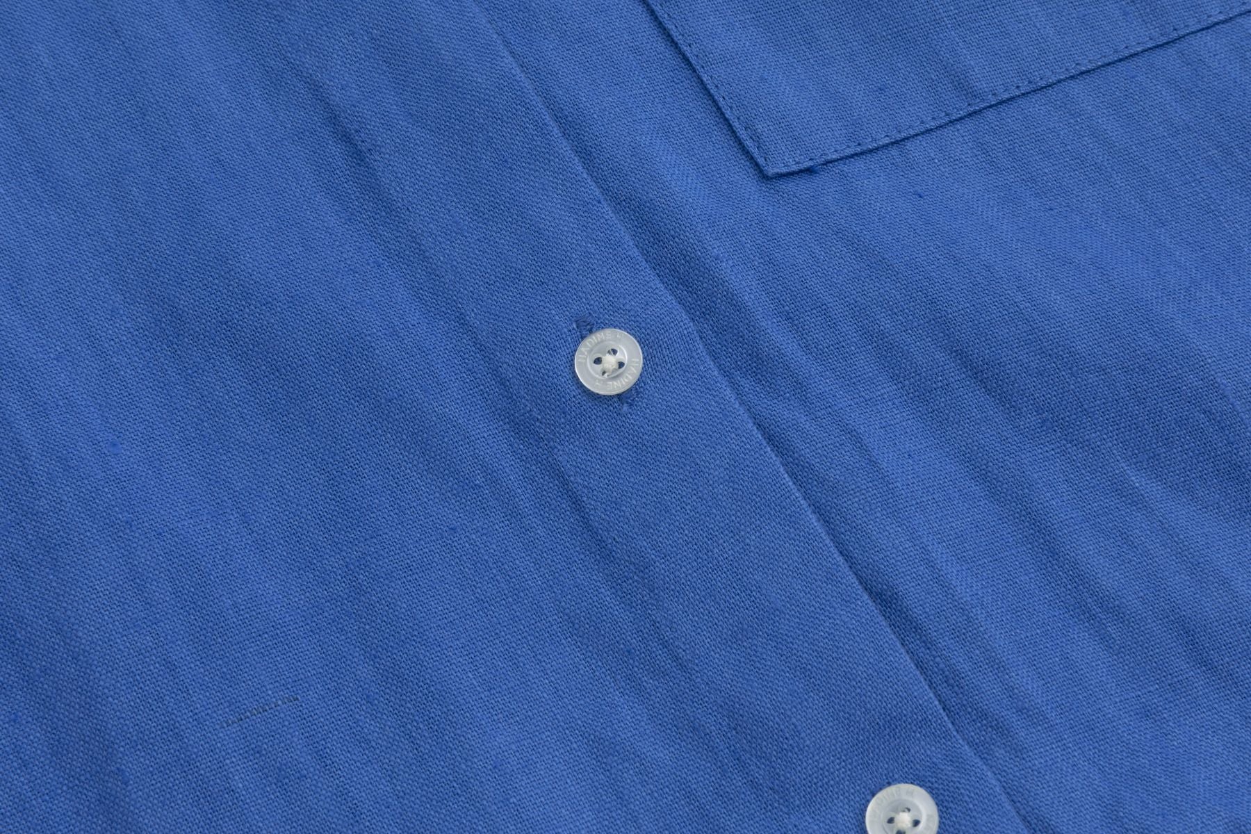 Nadine H Leinenkleid mit elegantem Kragen und Knopfleiste in ROYAL Nadine H