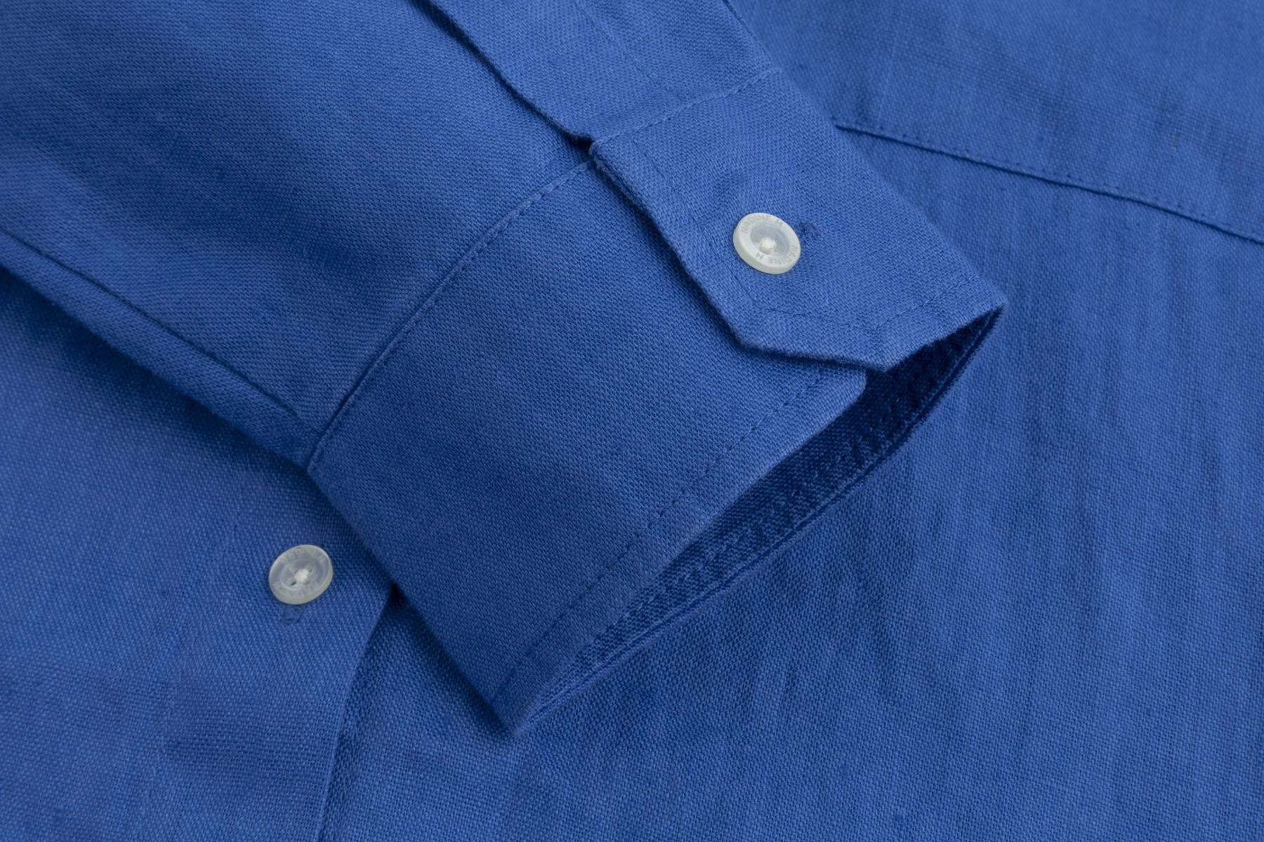 Nadine H Leinenkleid mit elegantem Kragen und Knopfleiste in ROYAL Nadine H