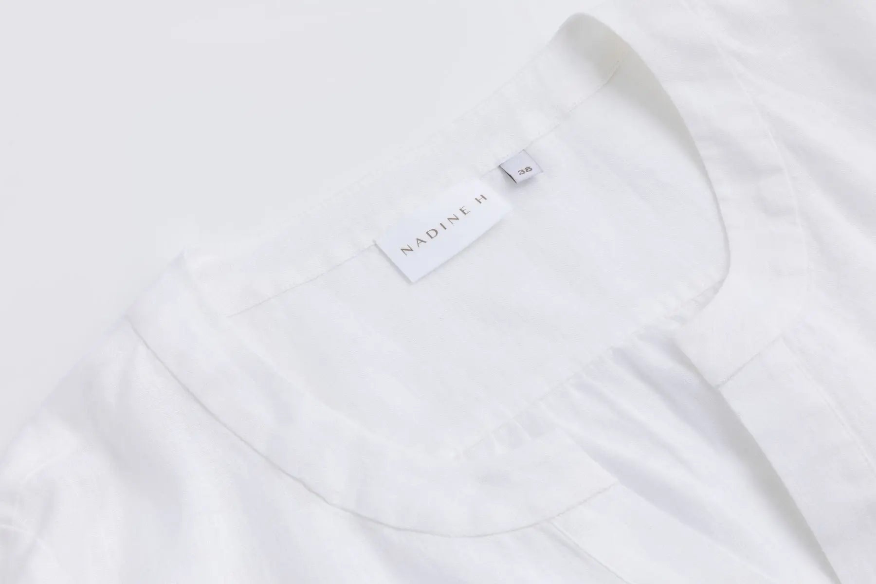 Nadine H luftige Leinenbluse mit leicht gerafften Ärmeln in WHITE Nadine H