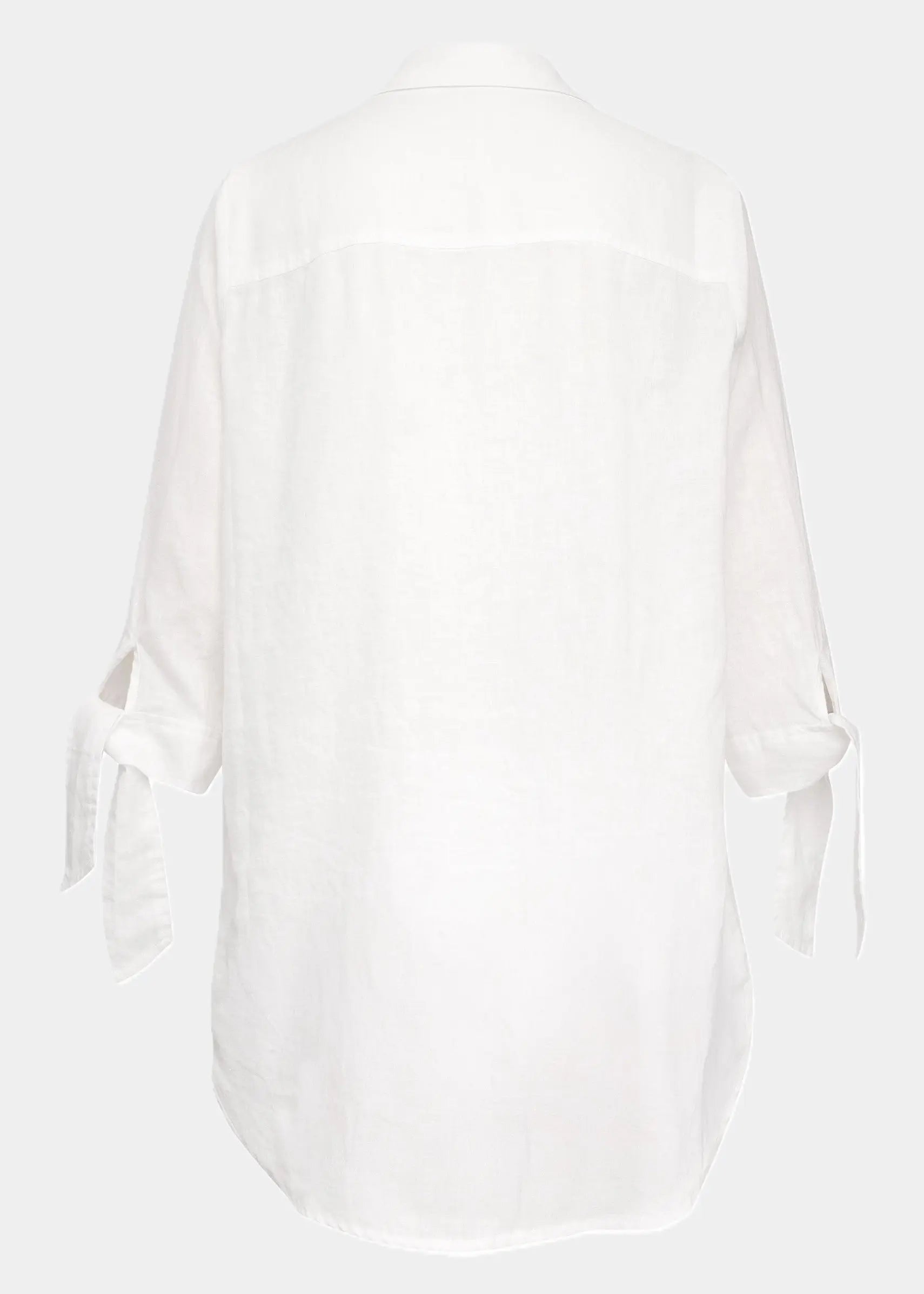 Nadine H Leinenbluse mit modischem Bindedetail am Ärmel in WHITE Nadine H