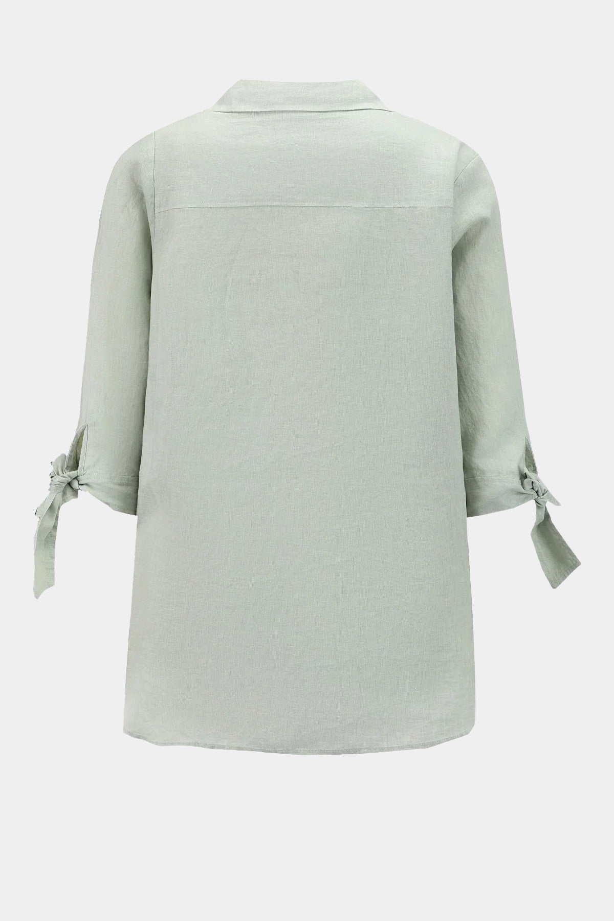 Nadine H Leinenbluse mit V-Ausschnitt und modischem Bindedetail in SAGE Nadine H