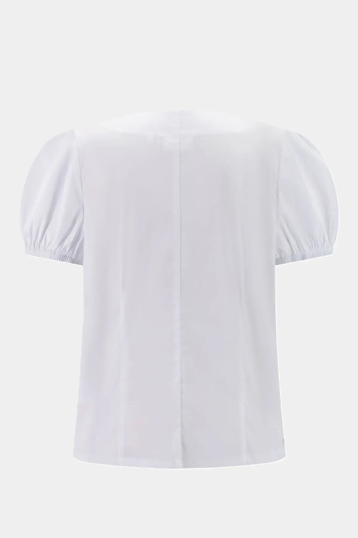 Nadine H Bluse mit Puffärmeln und stoffüberzogenen Knöpfen in WHITE Nadine H