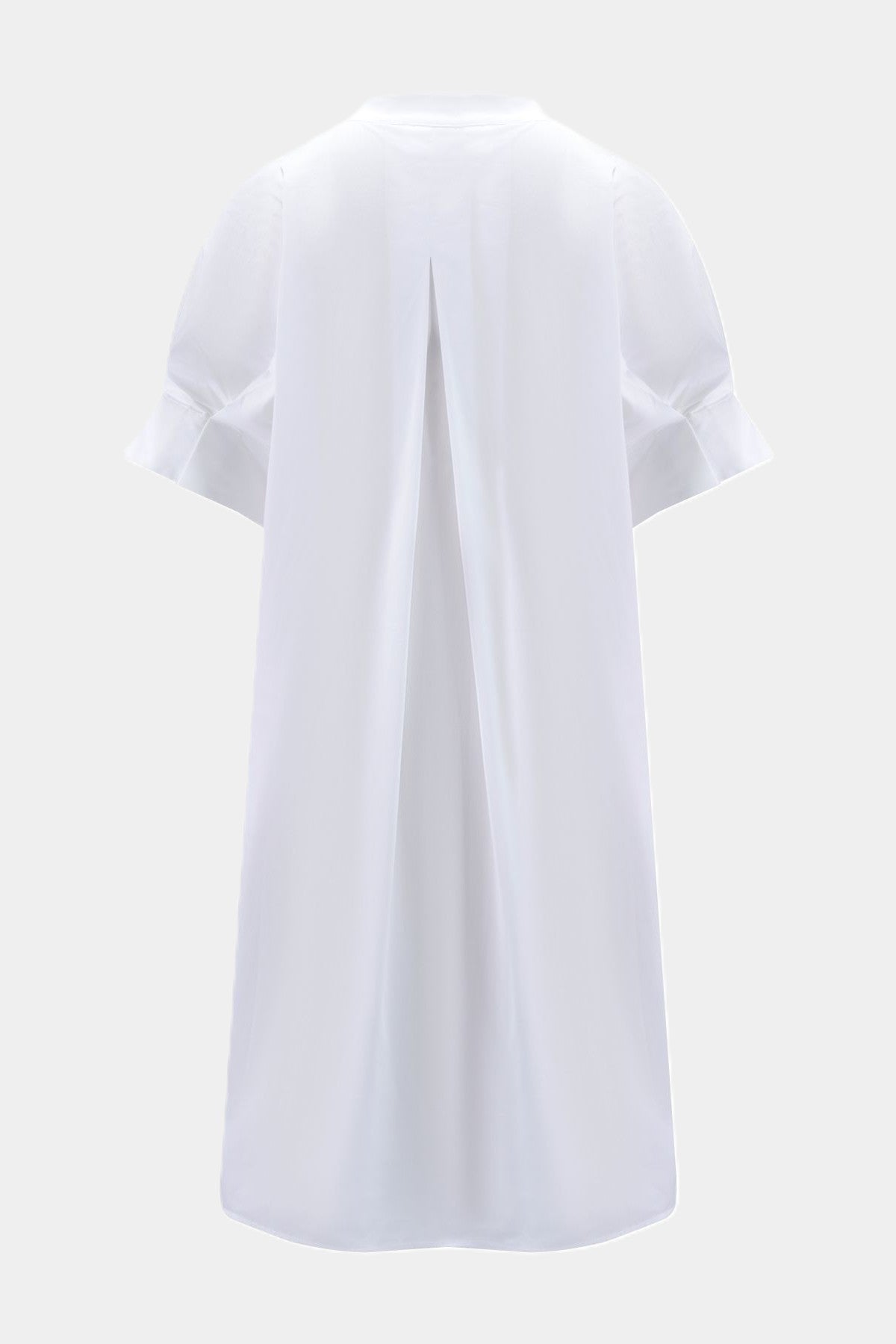 Nadine H stilvolles Kleid mit V-Ausschnitt und abgerundetem Saum in WHITE Nadine H