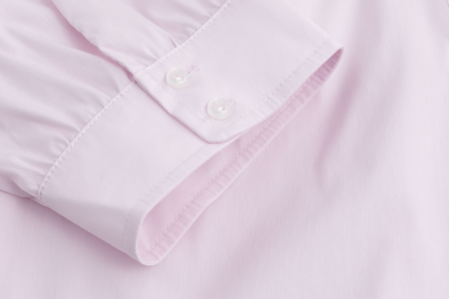 Nadine H Baumwoll-Bluse mit V-Ausschnitt und leichten Puffärmeln in BLUSH Nadine H