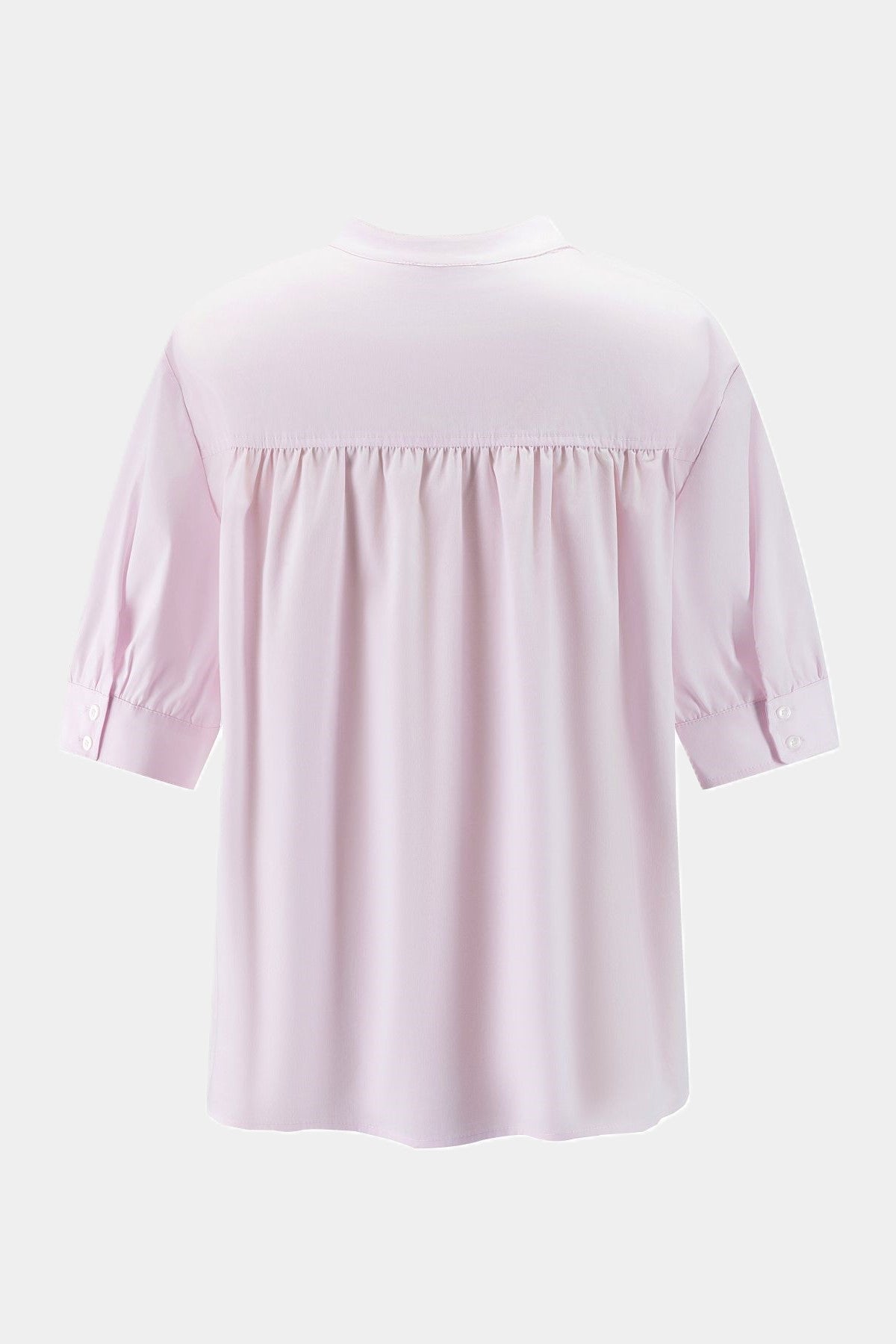 Nadine H Baumwoll-Bluse mit V-Ausschnitt und leichten Puffärmeln in BLUSH Nadine H