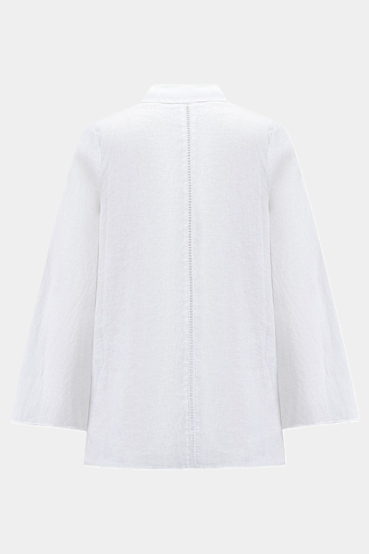 Nadine H Leinenbluse mit V-Ausschnitt und feiner Lochstickerei in WHITE