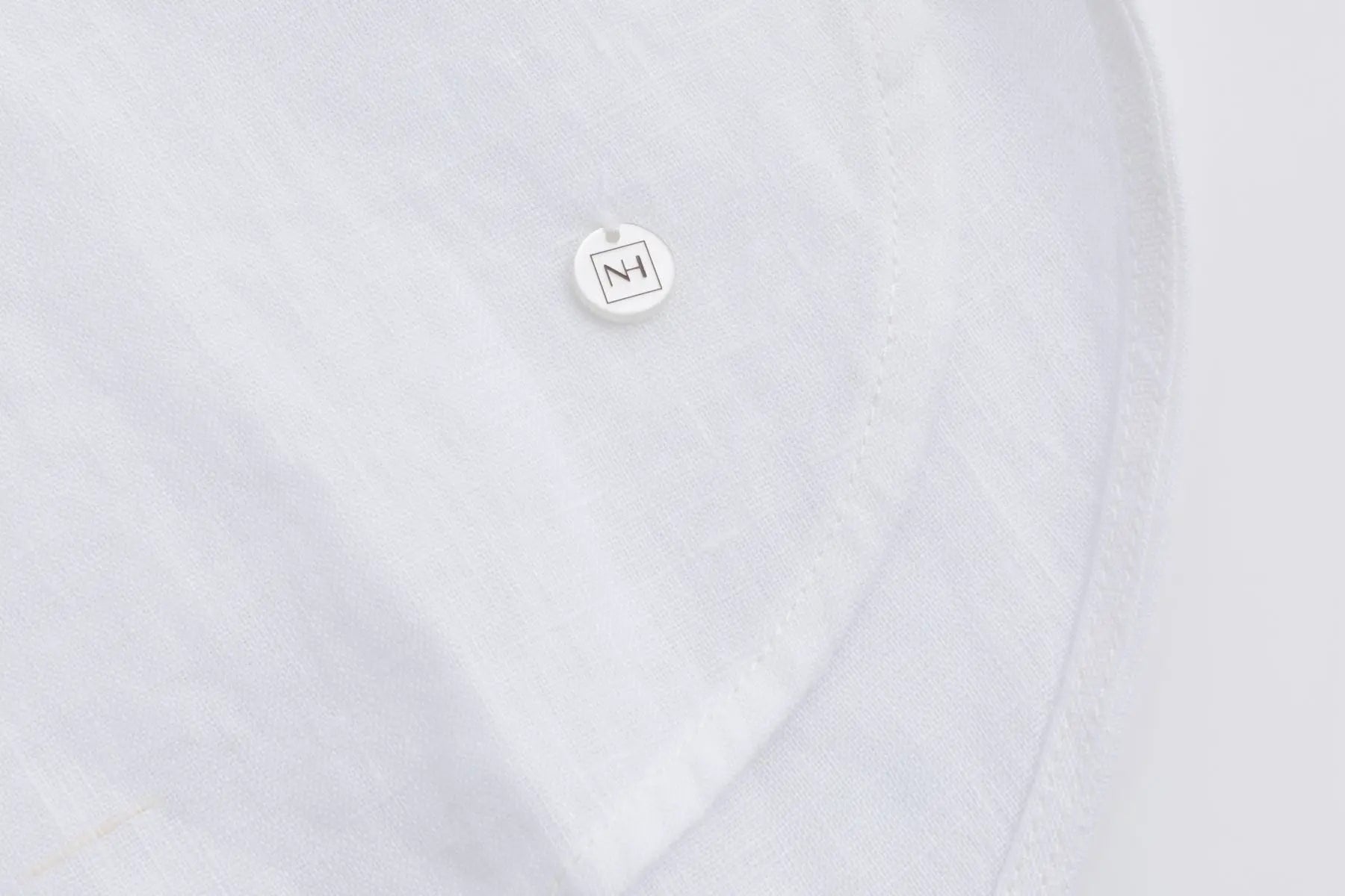 Nadine H elegante Leinen-Longbluse mit verdeckter Knopfleiste in WHITE Nadine H