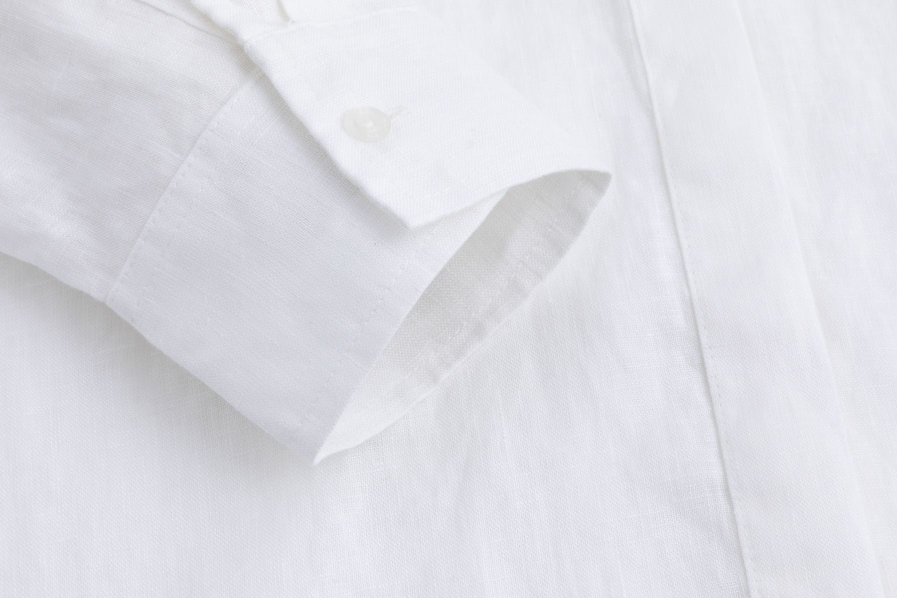 Nadine H elegante Leinen-Longbluse mit verdeckter Knopfleiste in WHITE Nadine H