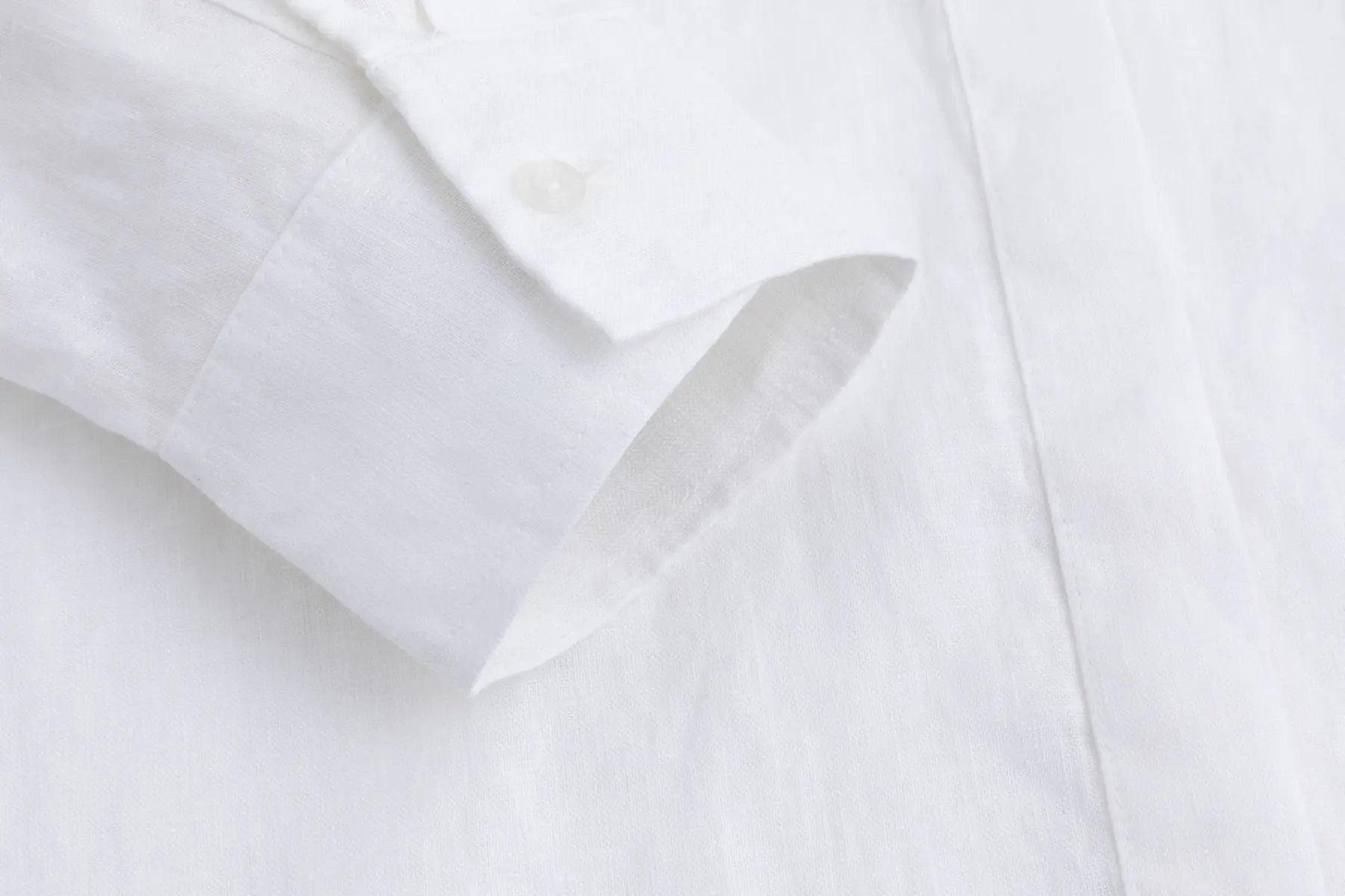 Nadine H elegante Leinen-Longbluse mit verdeckter Knopfleiste in WHITE Nadine H