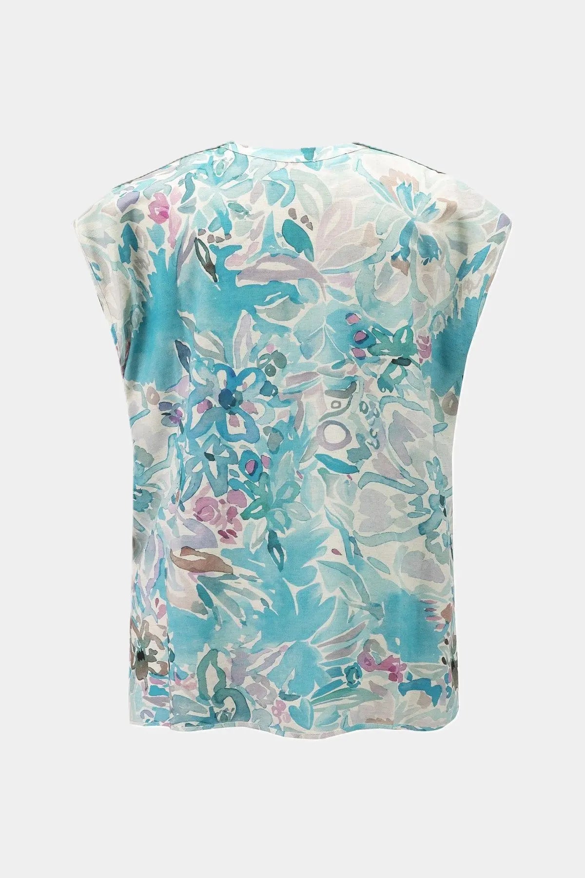 Nadine H ärmellose Bluse mit floralem Print in TURQUOISE Nadine H