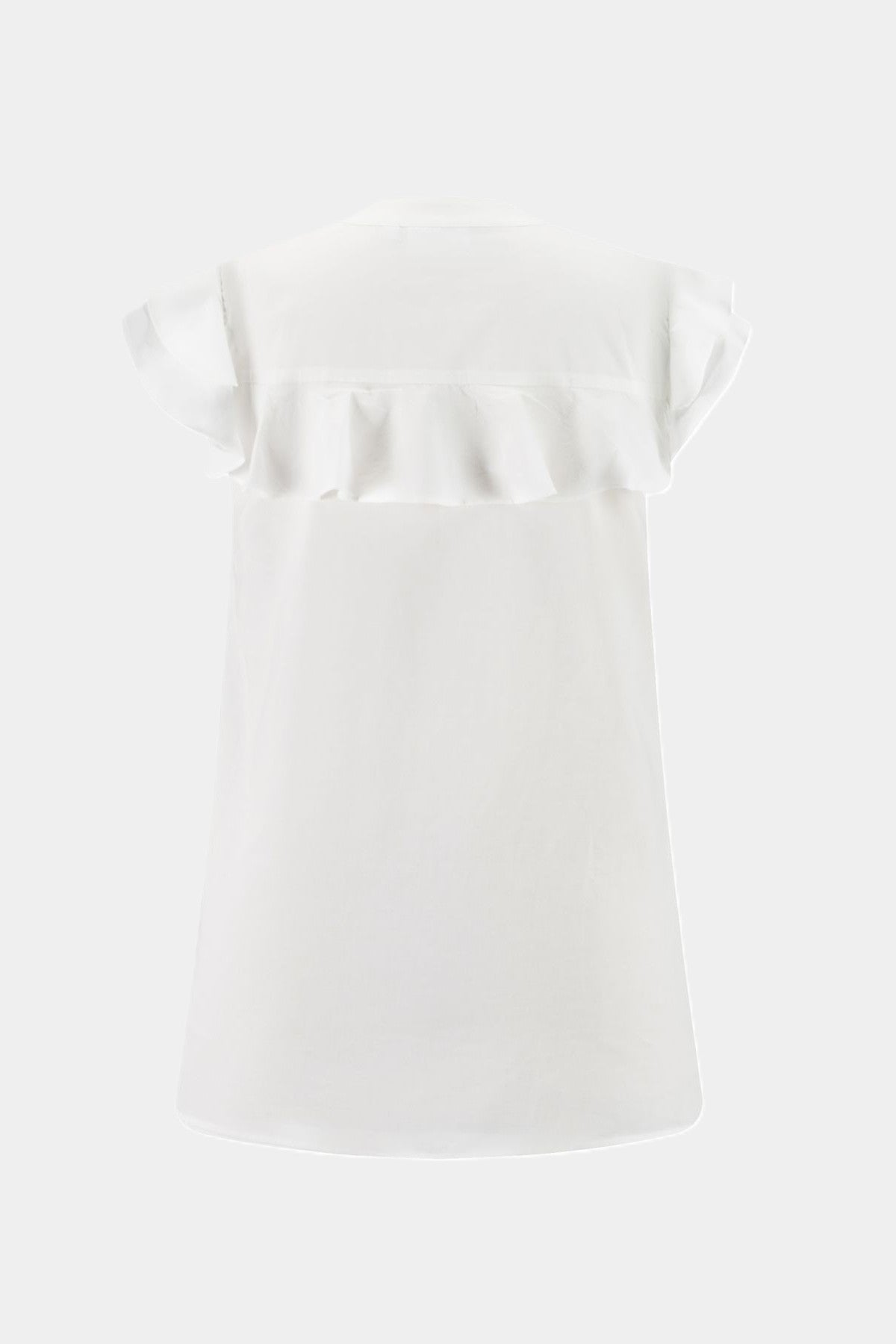 Nadine H elegante Baumwoll-Bluse mit verspielten Volant-Ärmeln in WHITE Nadine H