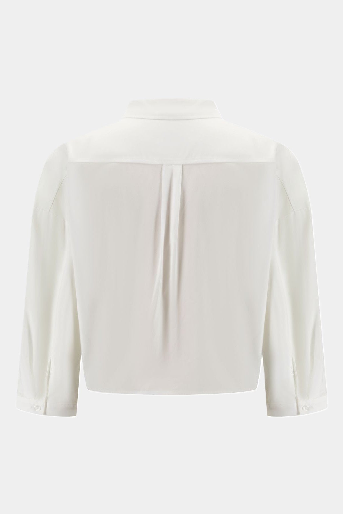 Nadine H Cropped Bindebluse mit Brusttaschen in OFF WHITE