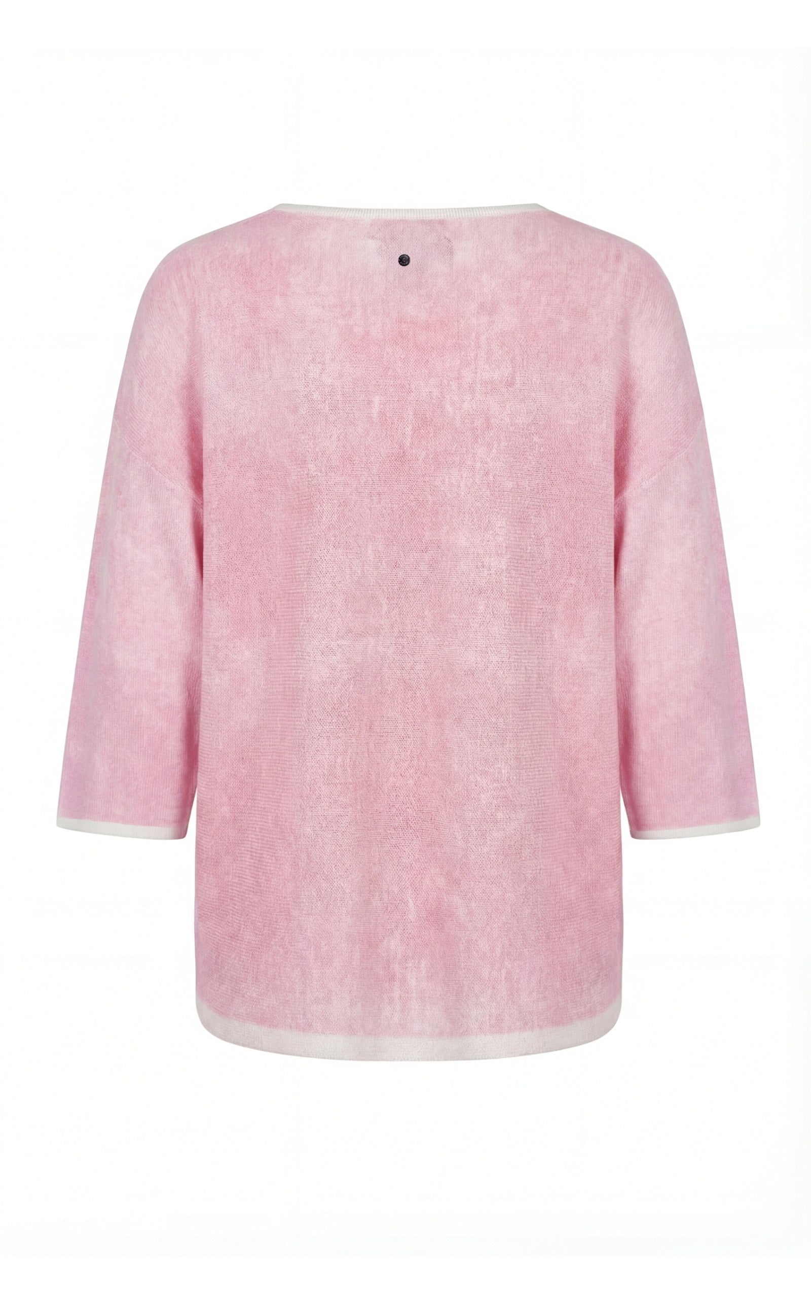 Lockerer Inside-Out Print Pullover im verwaschenen Look, Flamingo