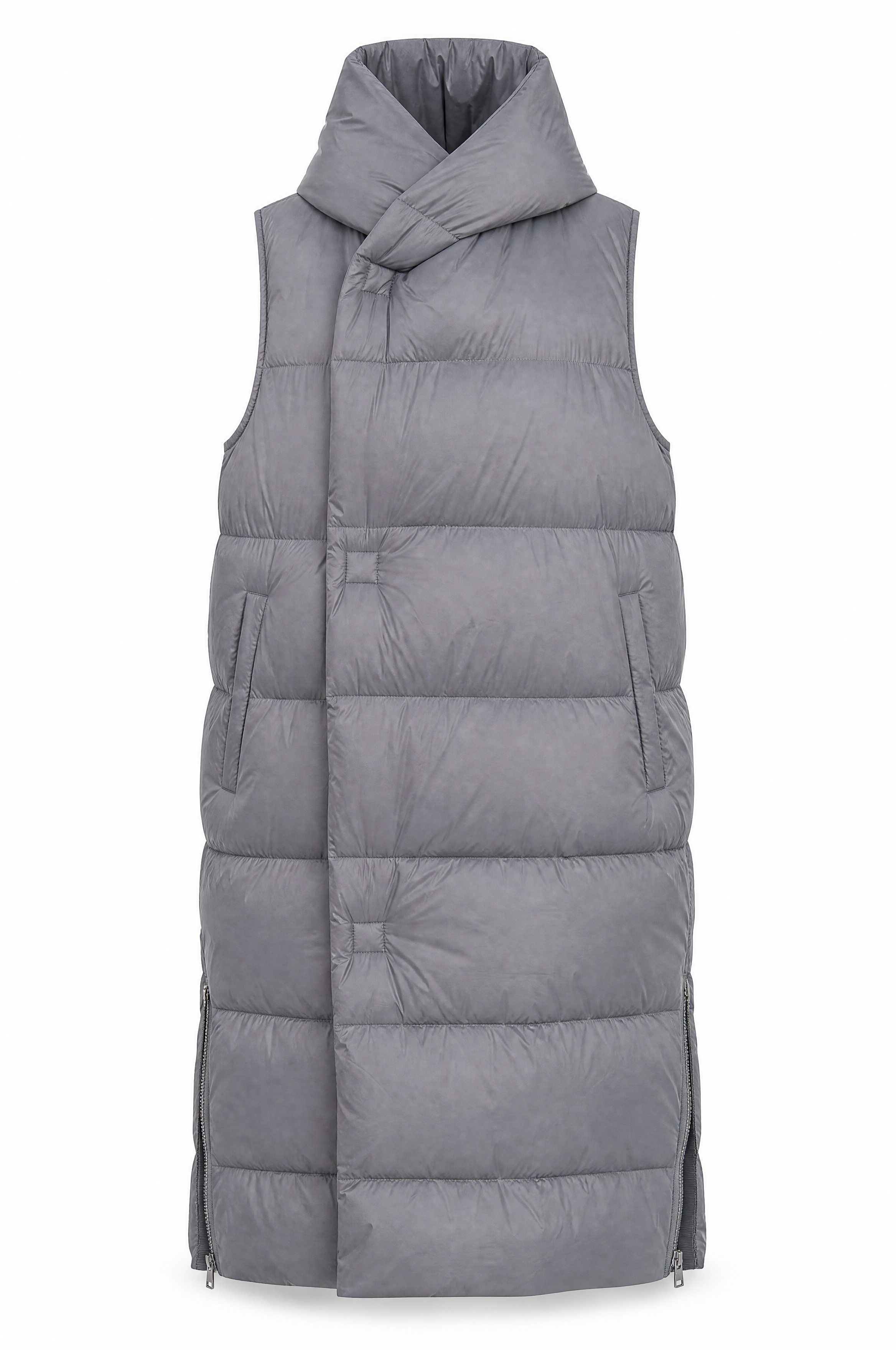 Lange Daunenweste mit Kapuze ideal Frühling moderner Stil