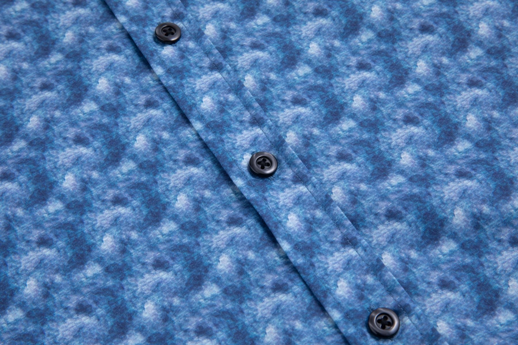 Haupt Popelin Modern Fit Langarm Herrenhemd mit "Batik" Print in True Blue Haupt