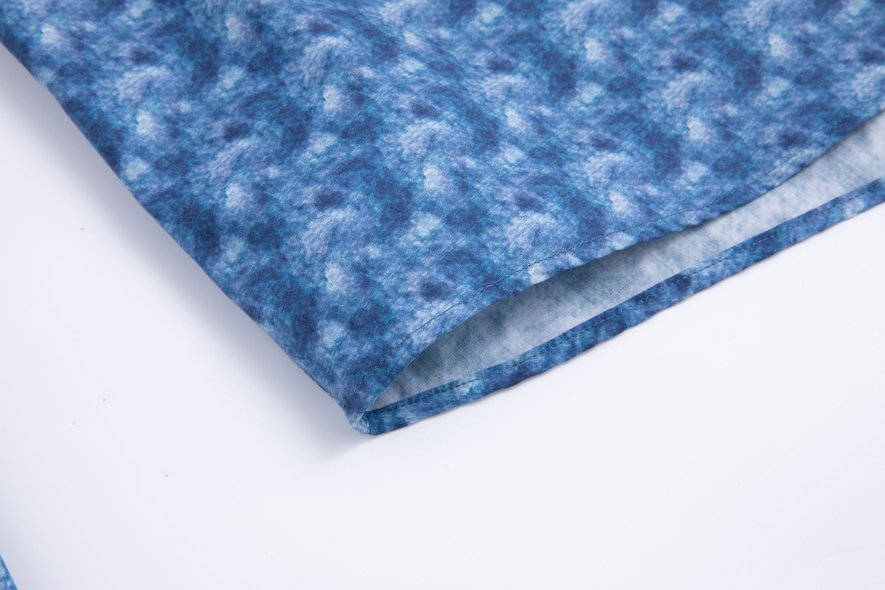 Haupt Popelin Modern Fit Langarm Herrenhemd mit "Batik" Print in True Blue Haupt