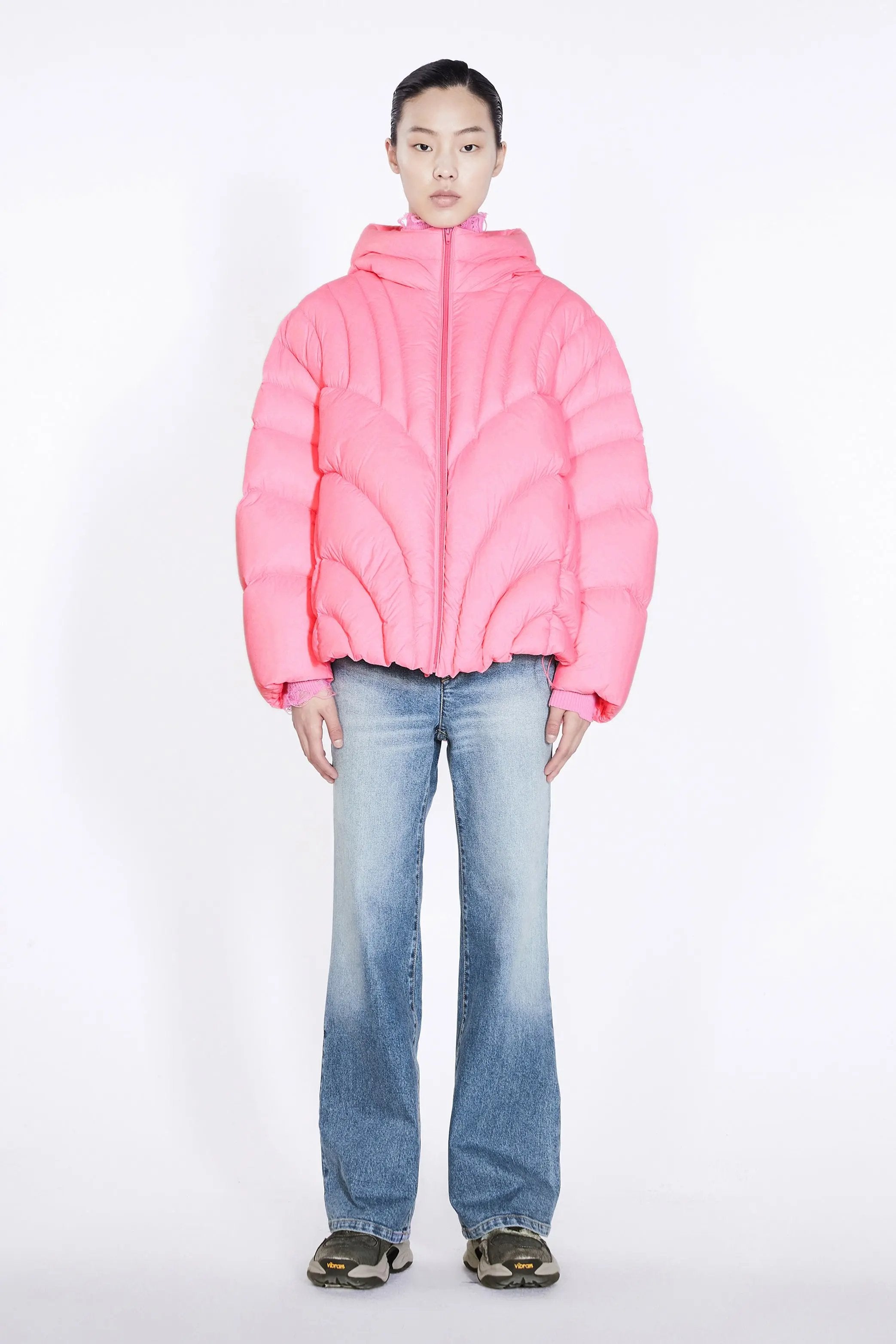 JNBY Damen Oversized Daunenjacke mit Steppung Herbst/Winter - Rosé JNBY