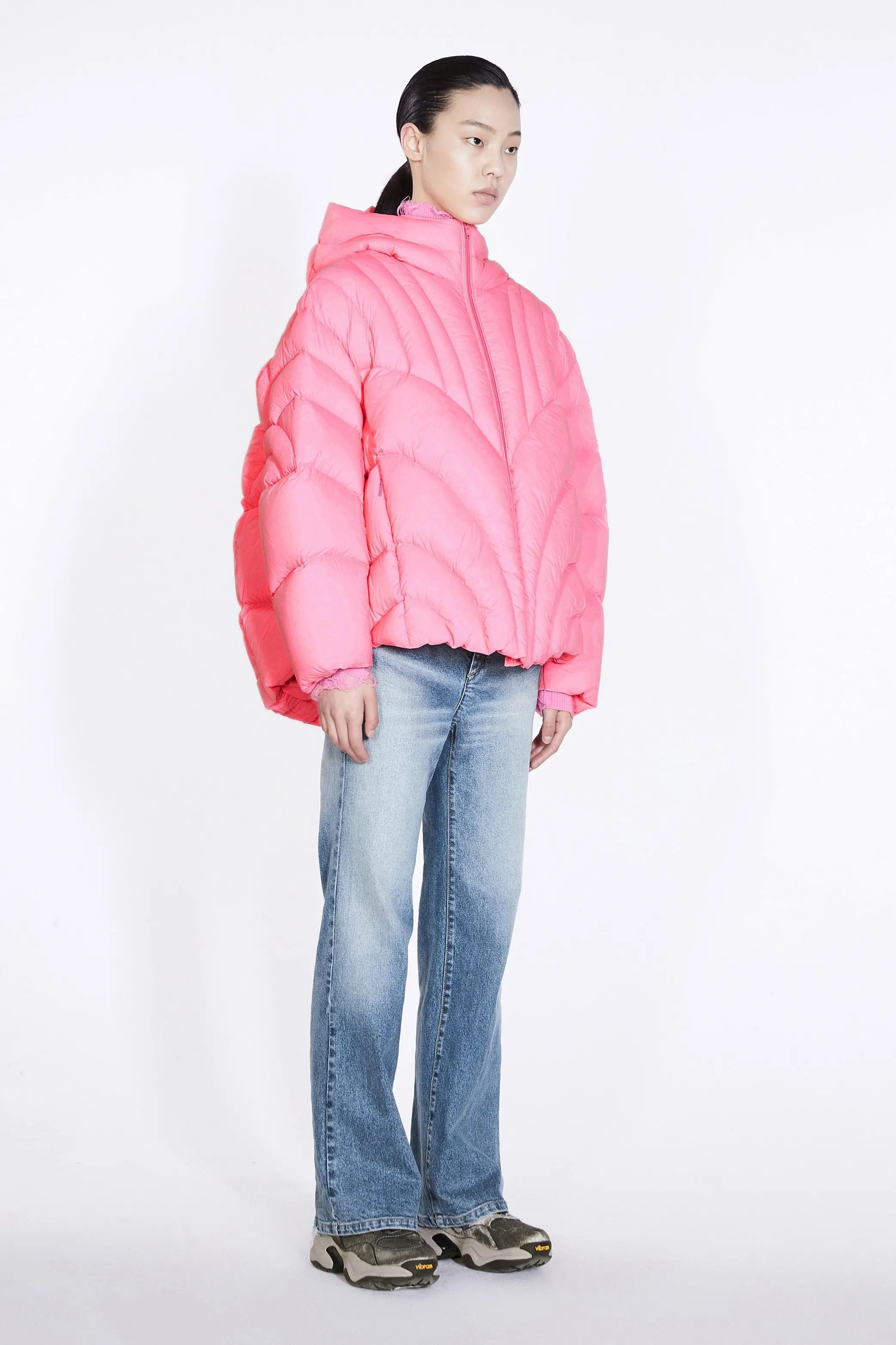 JNBY Damen Oversized Daunenjacke mit Steppung Herbst/Winter - Rosé JNBY