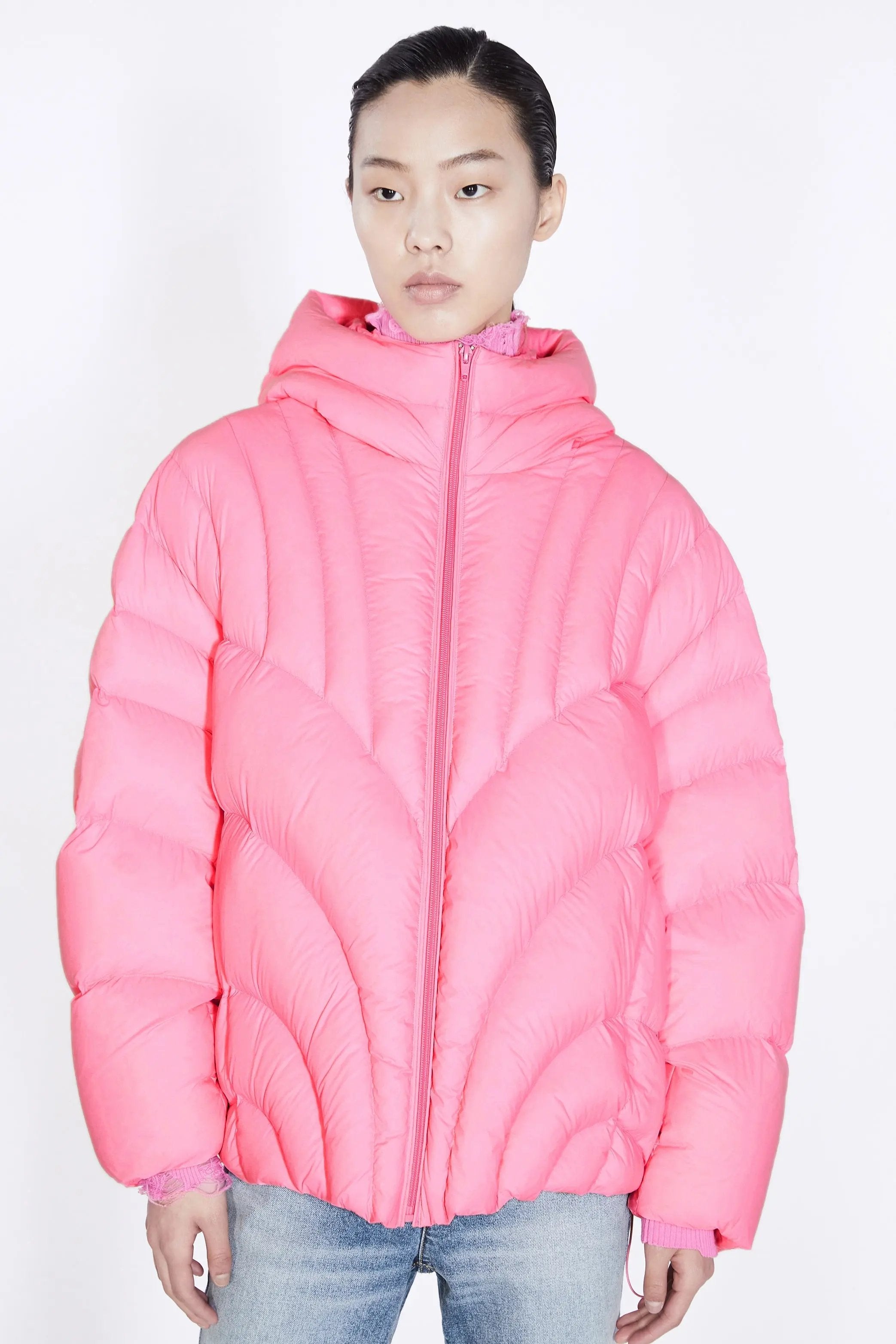 JNBY Damen Oversized Daunenjacke mit Steppung Herbst/Winter - Rosé JNBY