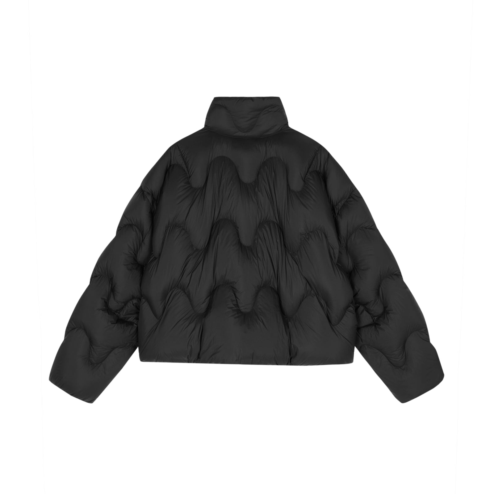 Damen Boxy Daunenjacke mit Wellen-Steppung in Schwarz JNBY