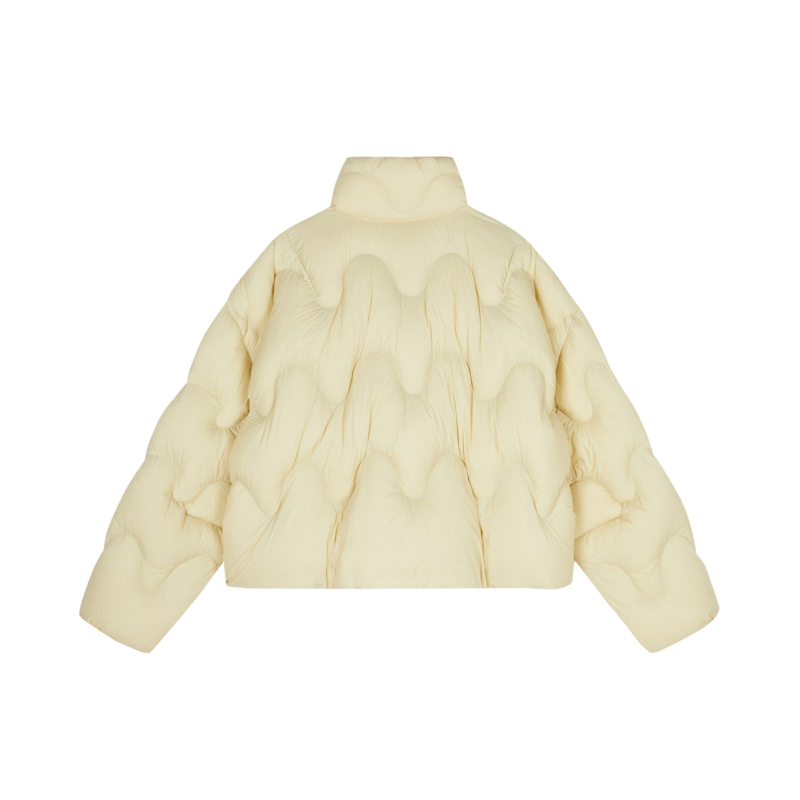 Damen Boxy Daunenjacke mit Wellen-Steppung in Ecru JNBY