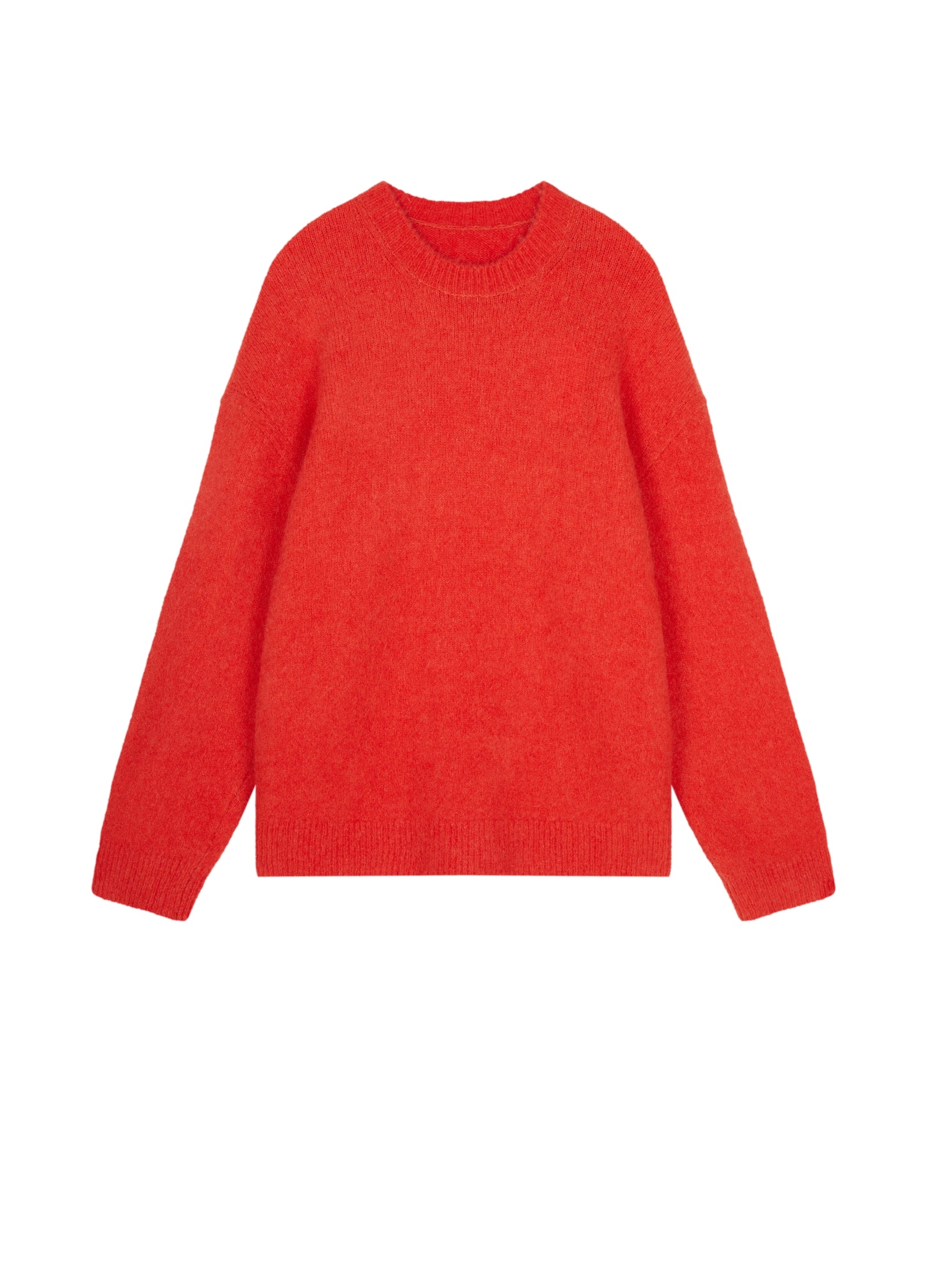 Damen Oversize Strickpullover in haariger Optik Orange/Rot JNBY