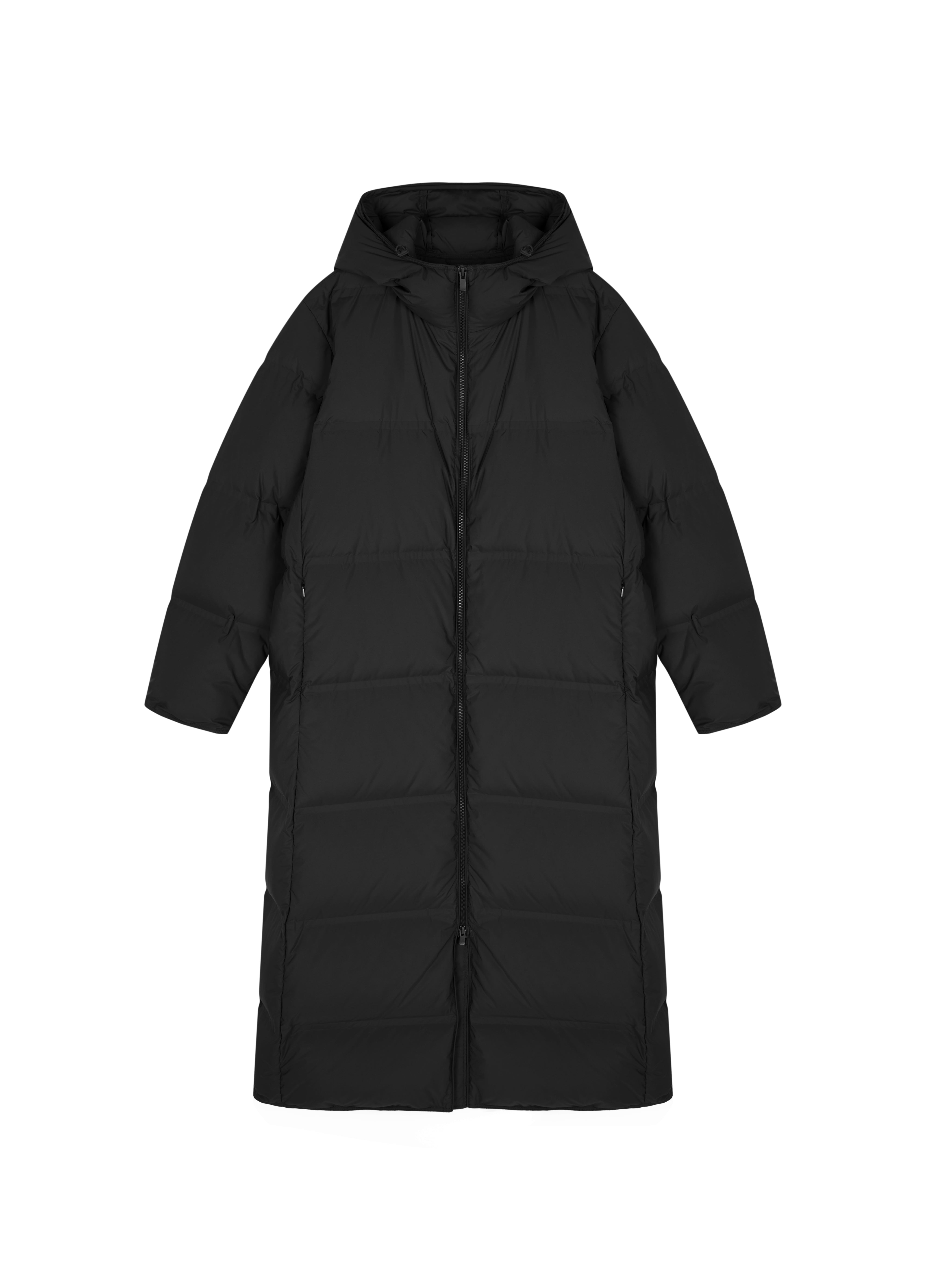 Elegante Damen Daunenjacke mit Kapuze und Gummizug in Schwarz JNBY