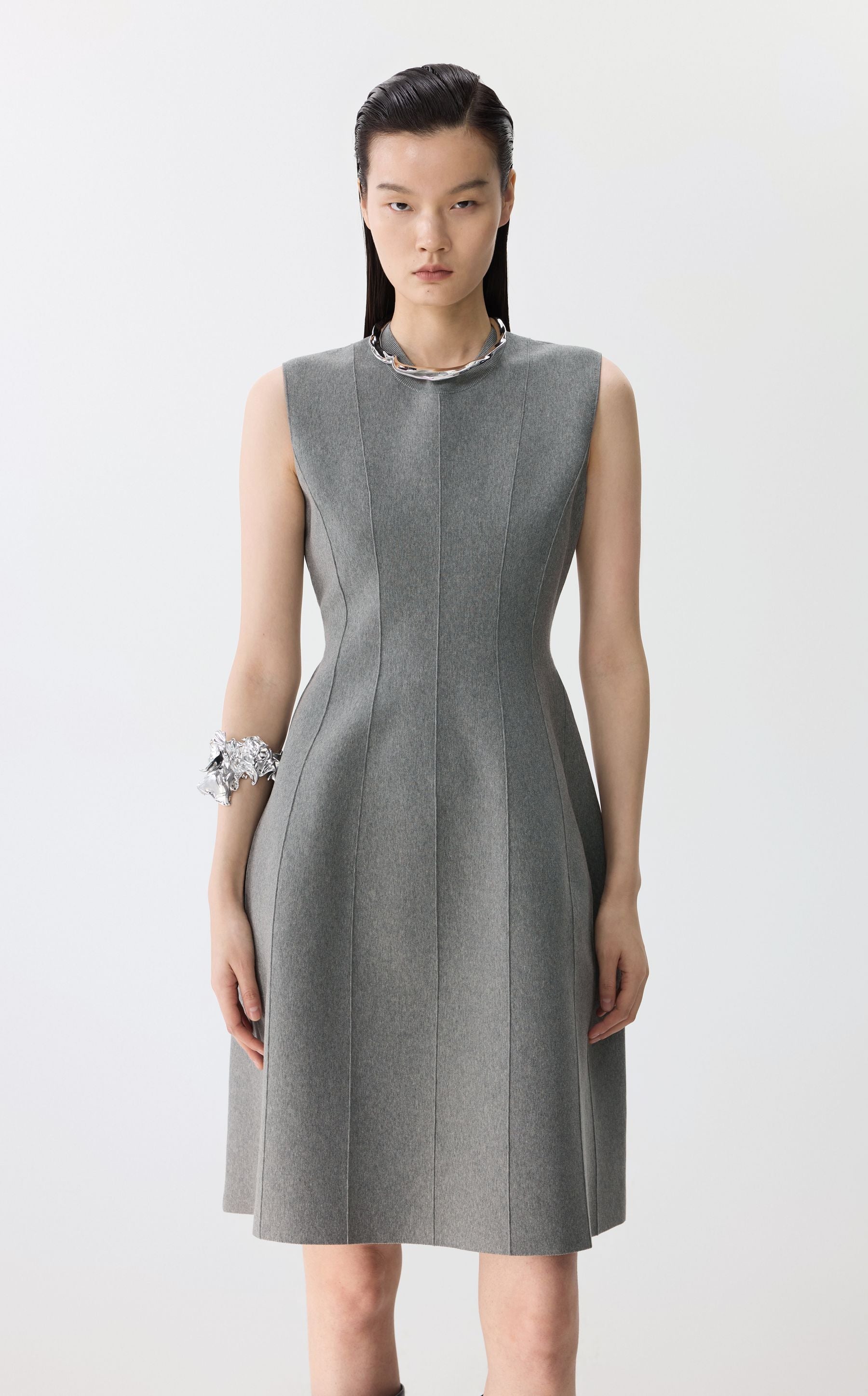 JNBY elegante jurk met getailleerde pasvorm GREY
