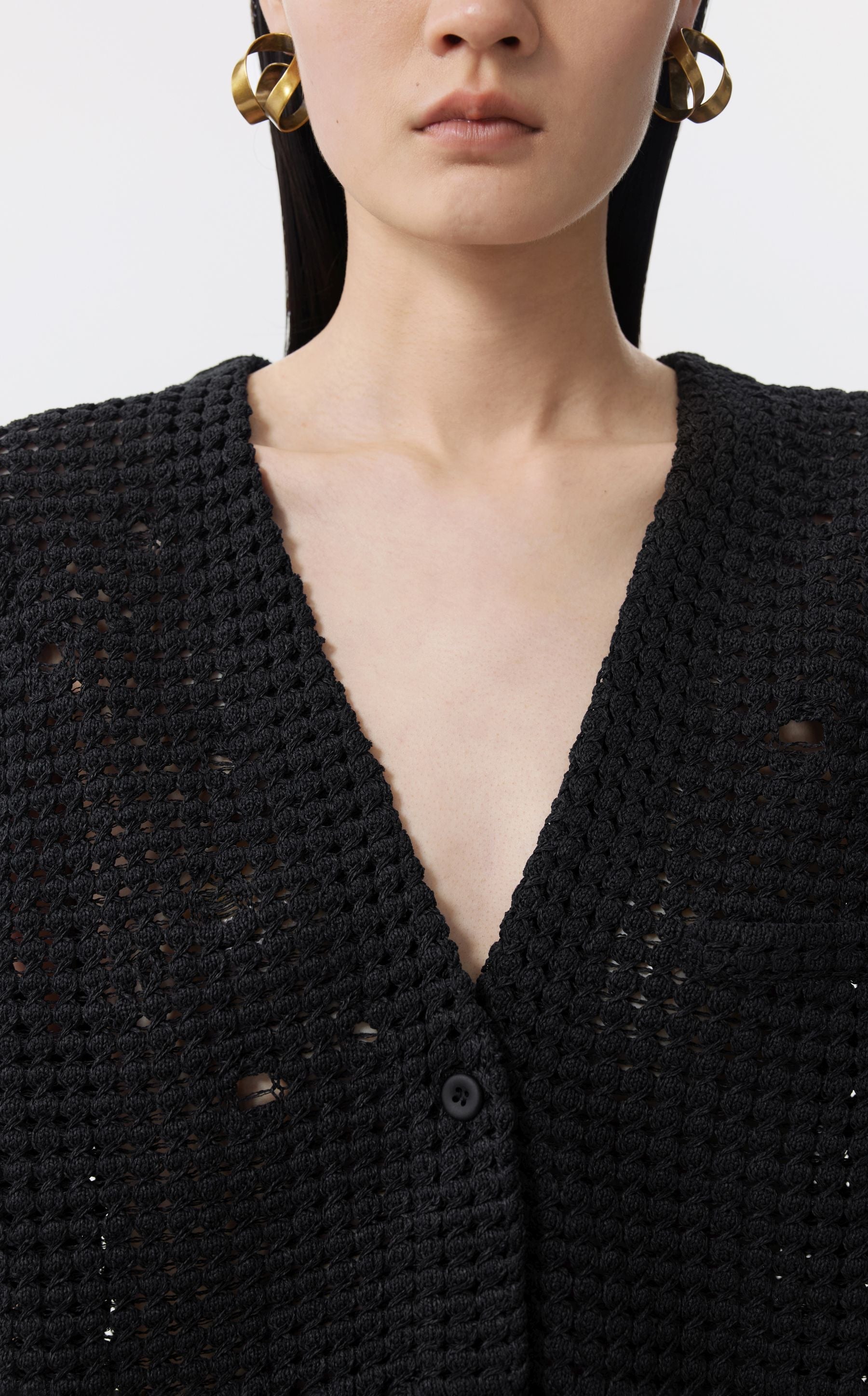 JNBY Elegante gehaakte vest ZWART