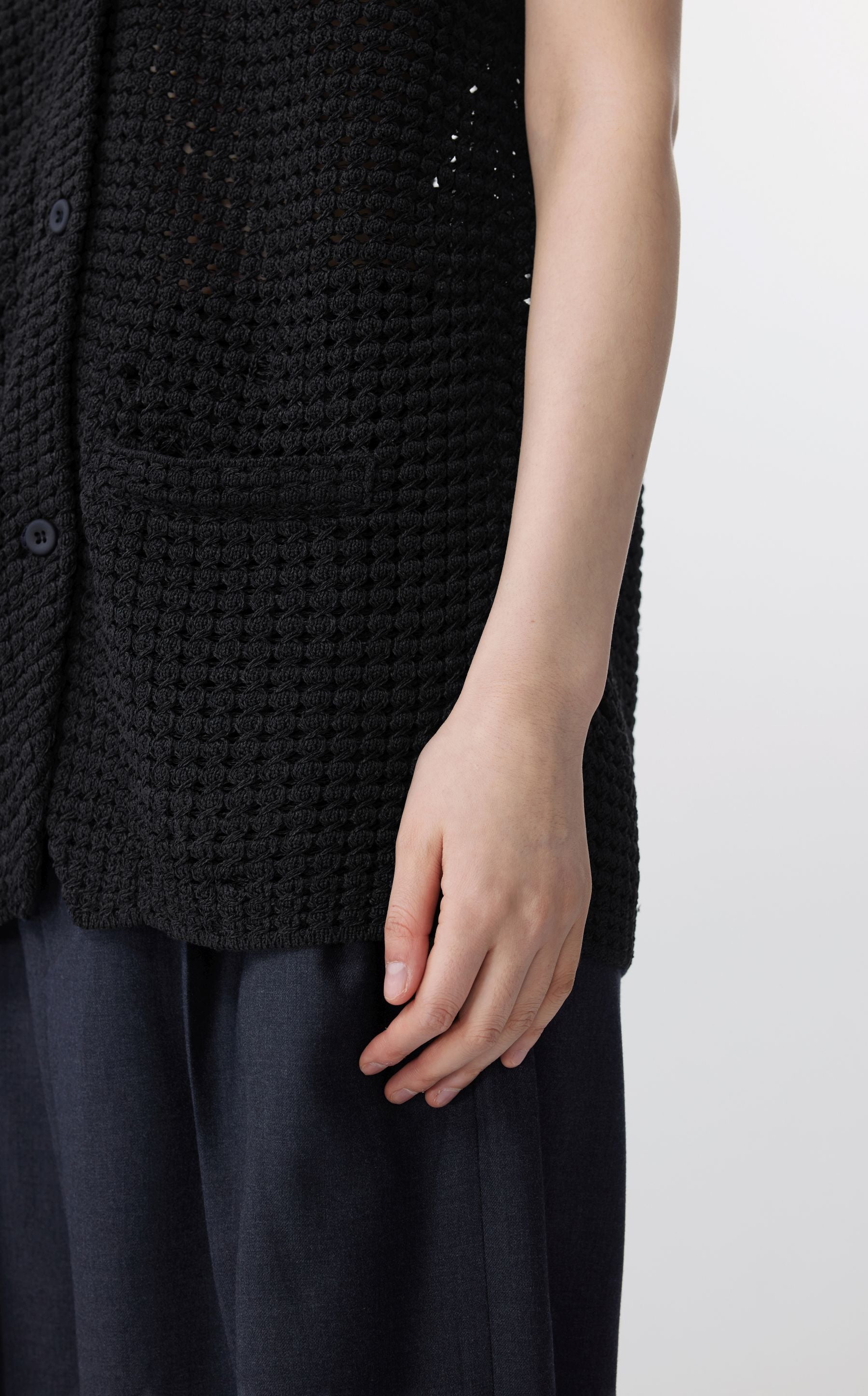JNBY Elegante gehaakte vest ZWART