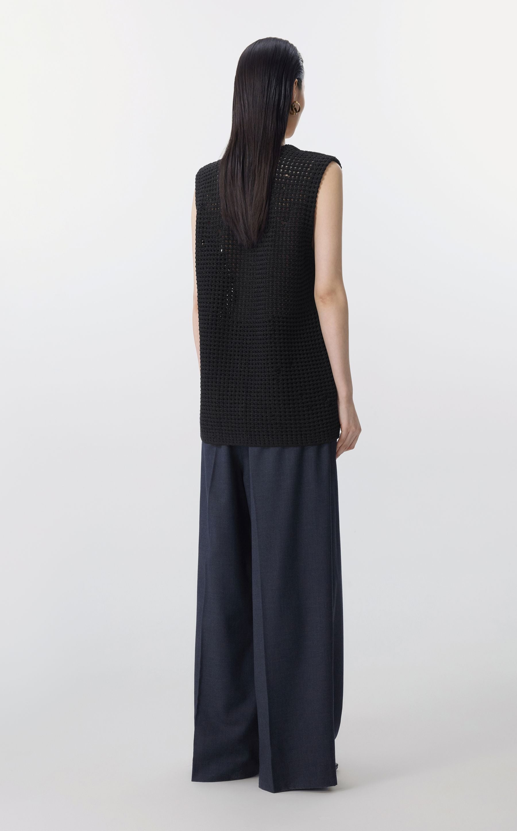 JNBY Elegante gehaakte vest ZWART