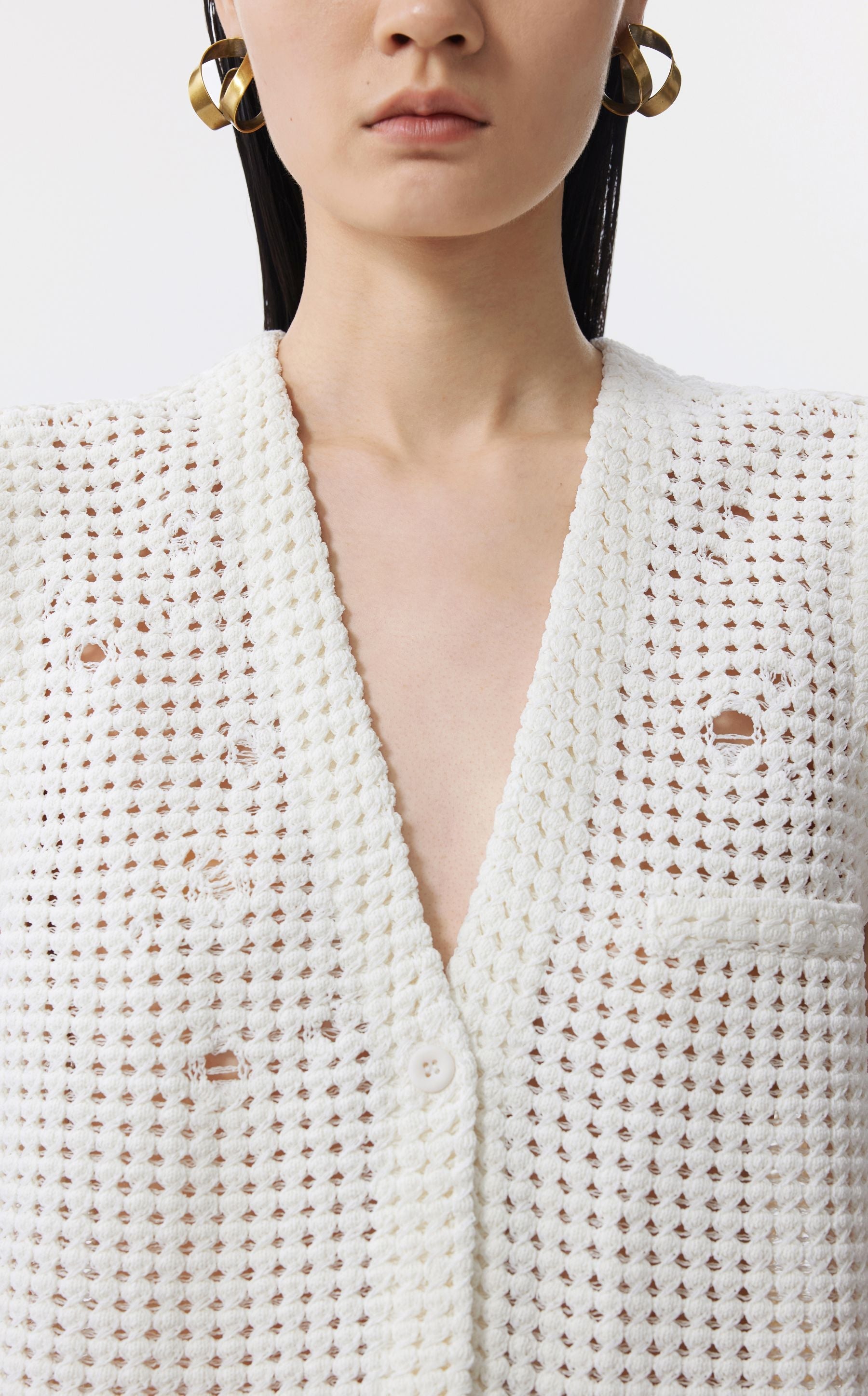 JNBY Elegante gehaakte vest WIT