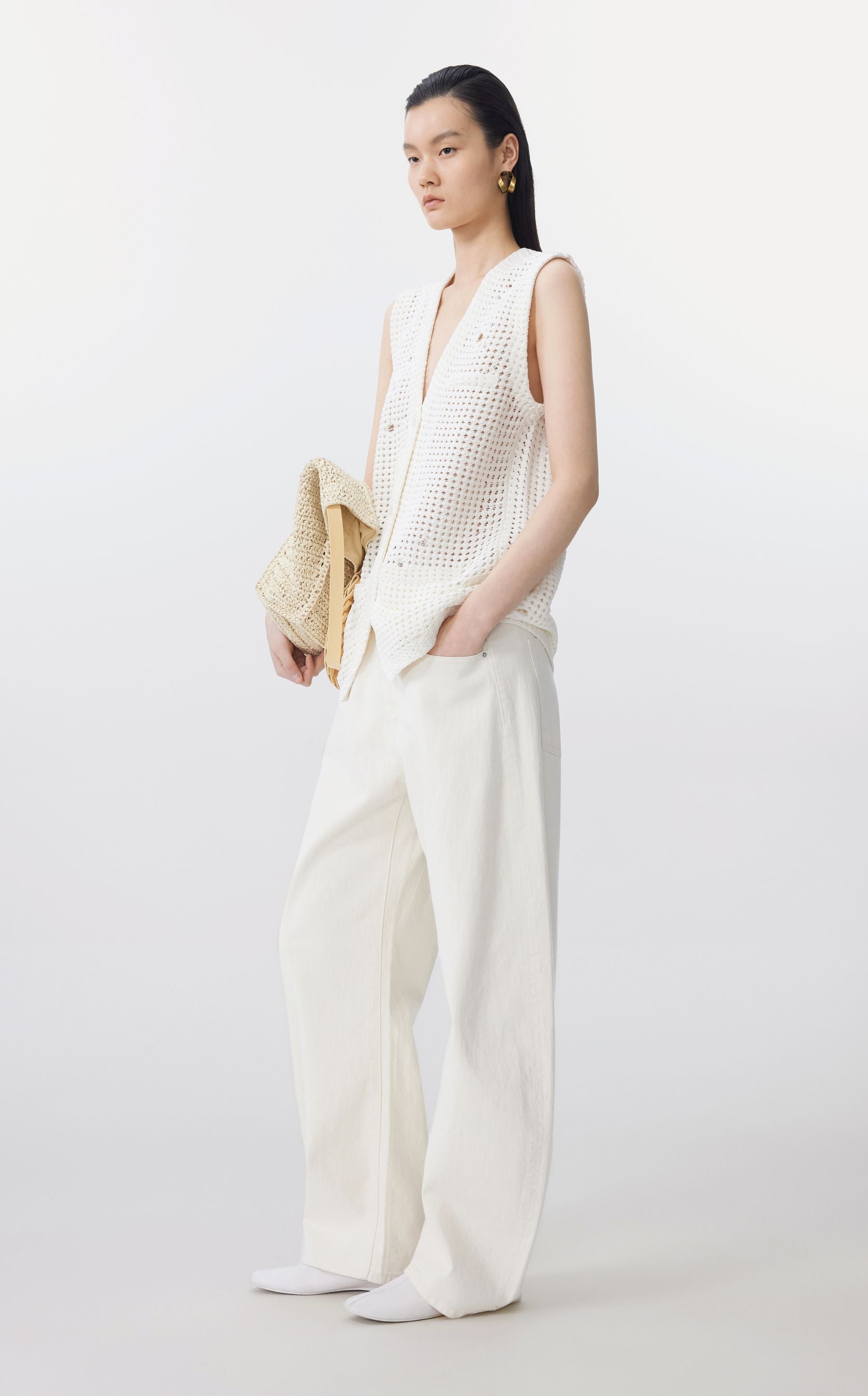 JNBY Elegante gehaakte vest WIT