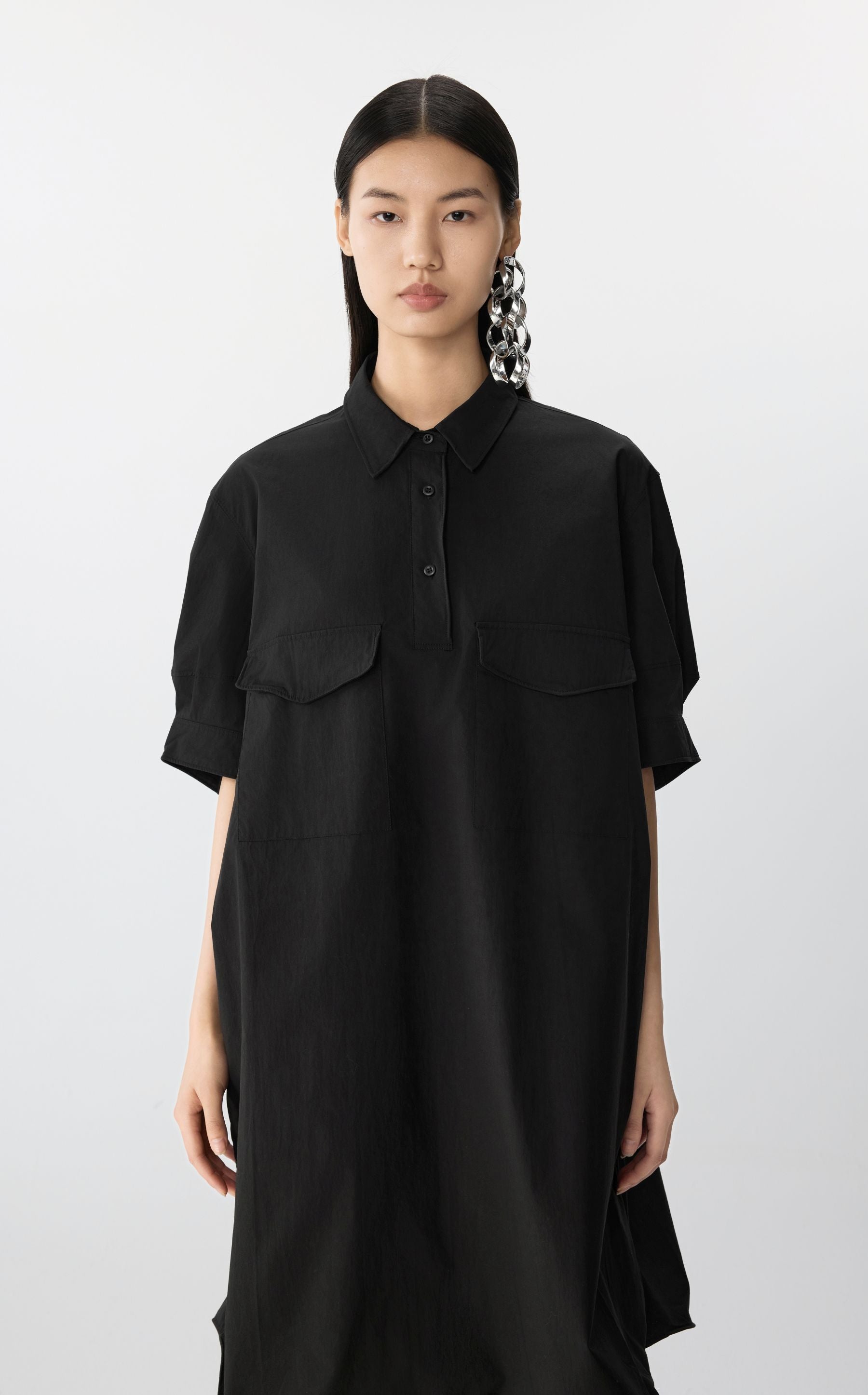JNBY moderne jurk met een ballonachtige zoom BLACK
