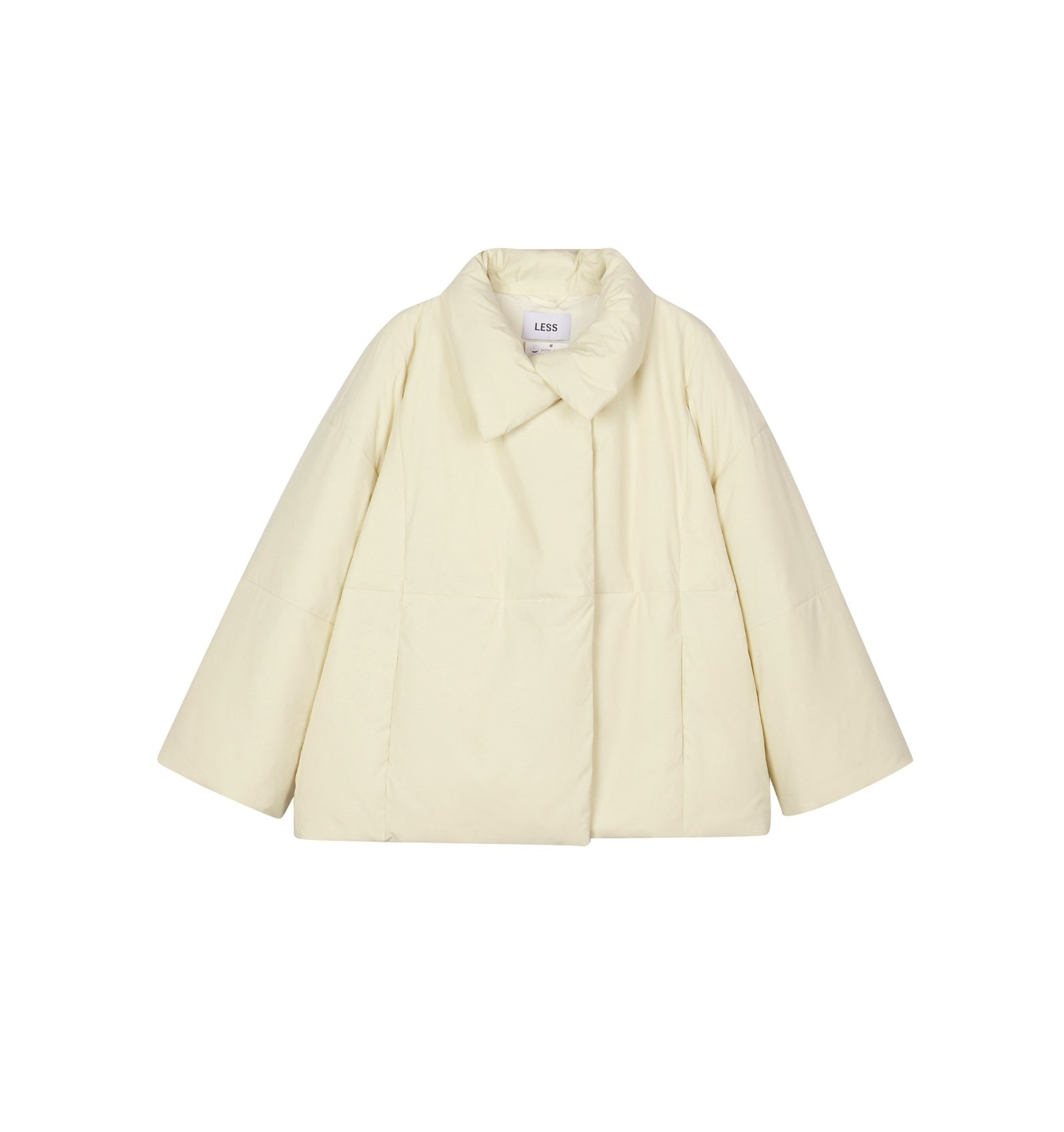 Damen Daunenjacke mit abstraktem Stehkragen Off White LESS