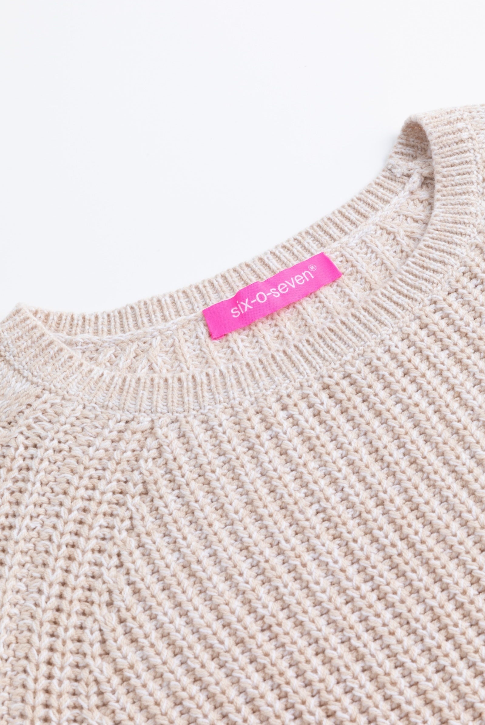 Damen Regular Strickpullover mit Patentmuster und Kabelstrick six-o-seven