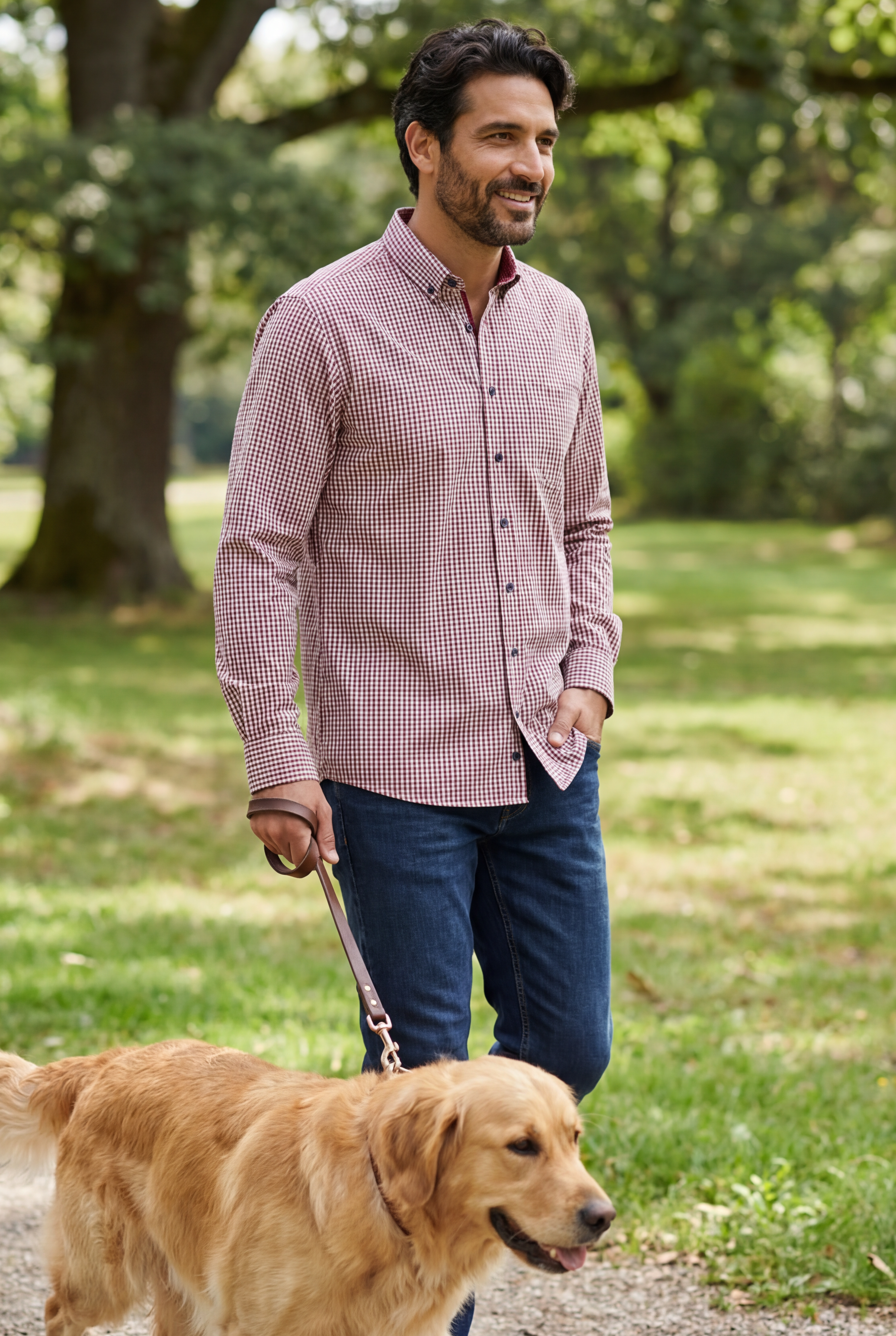 Koszula męska z bawełny BORDEAUX